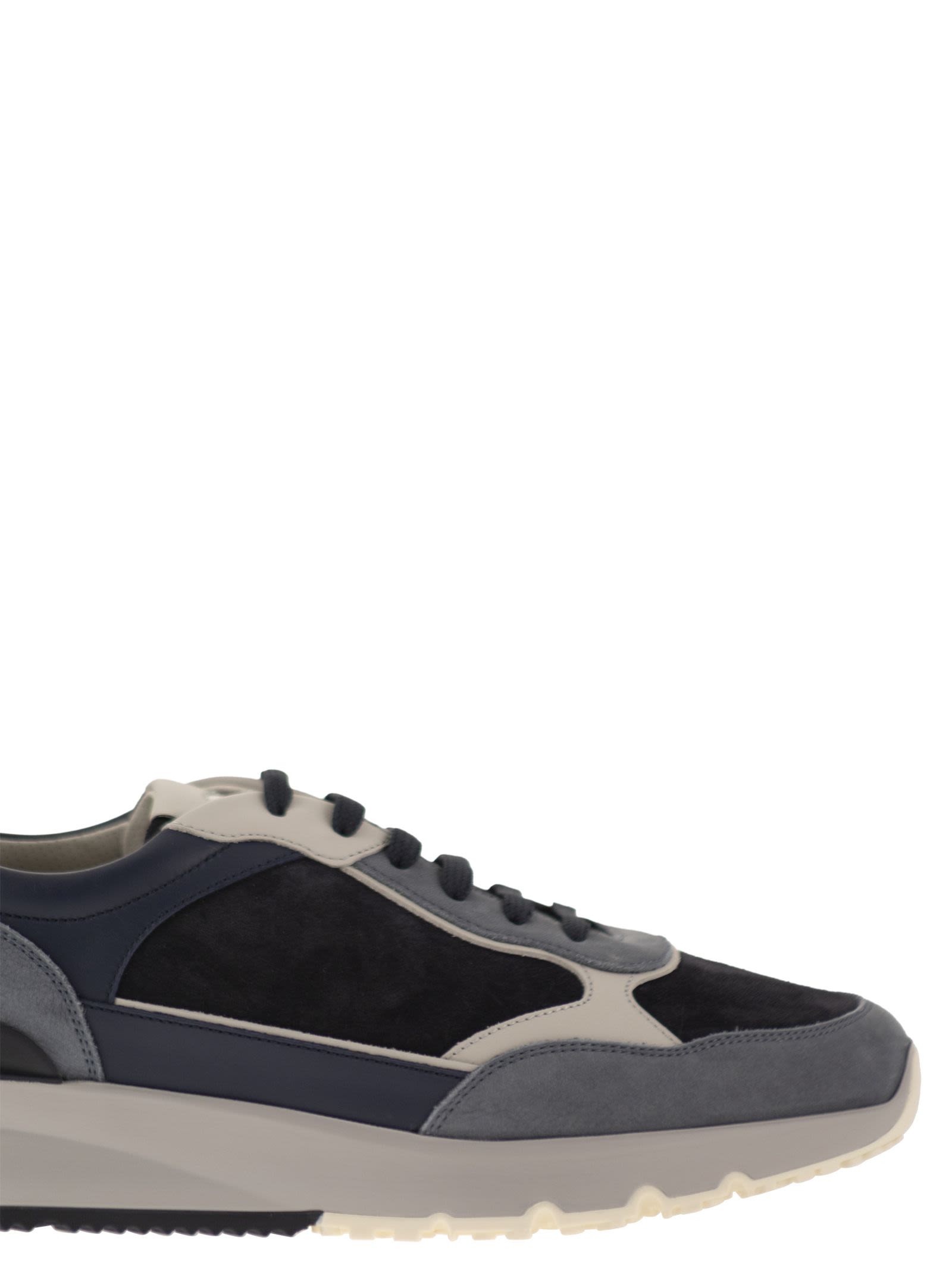 Brunello Cucinelli Men Multicolour Leather And Suede Runner Sneakers BRUNELLO CUCINELLI