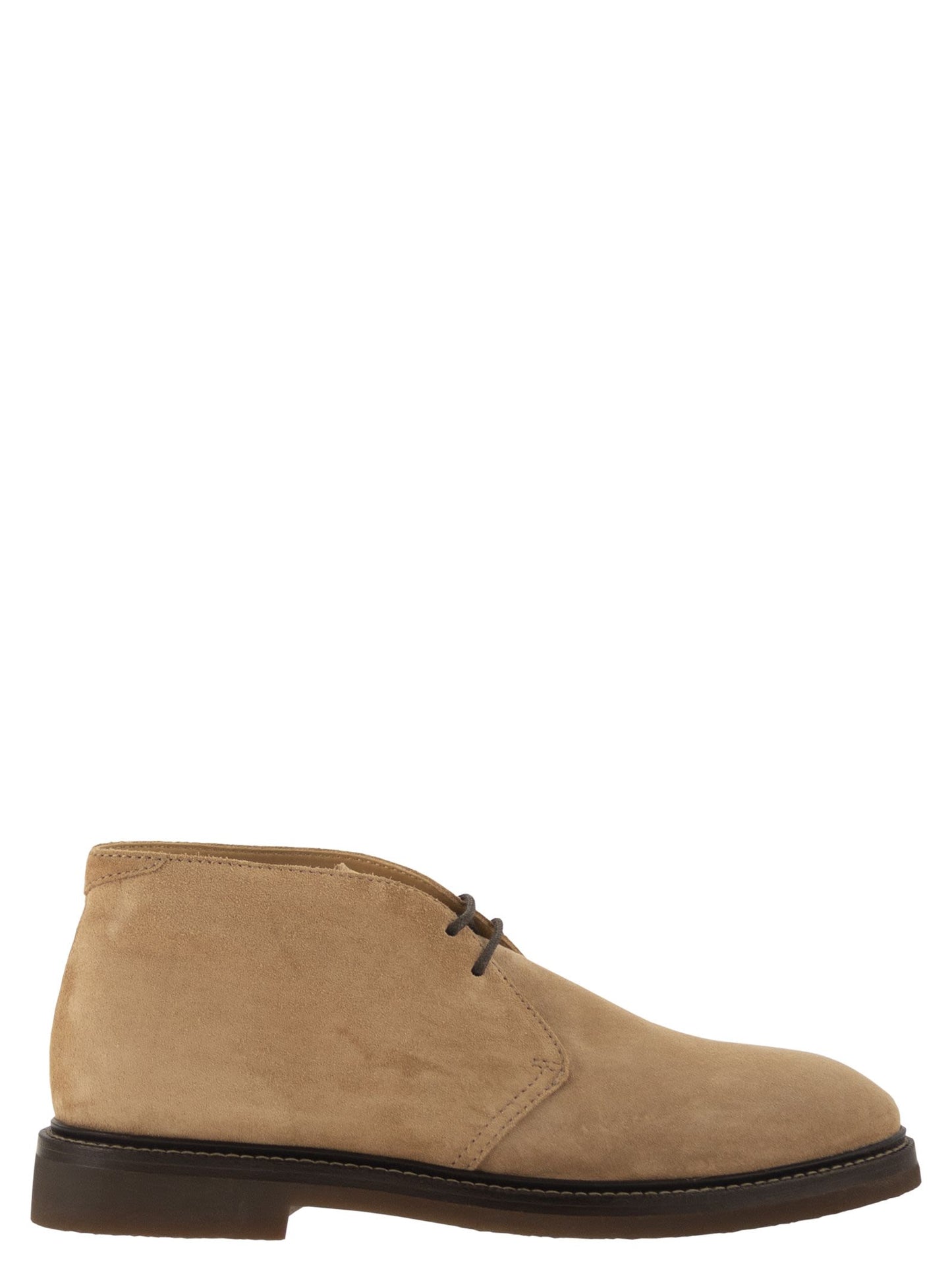 Brunello Cucinelli Men Suede Desert Boots With Rubber Sole BRUNELLO CUCINELLI