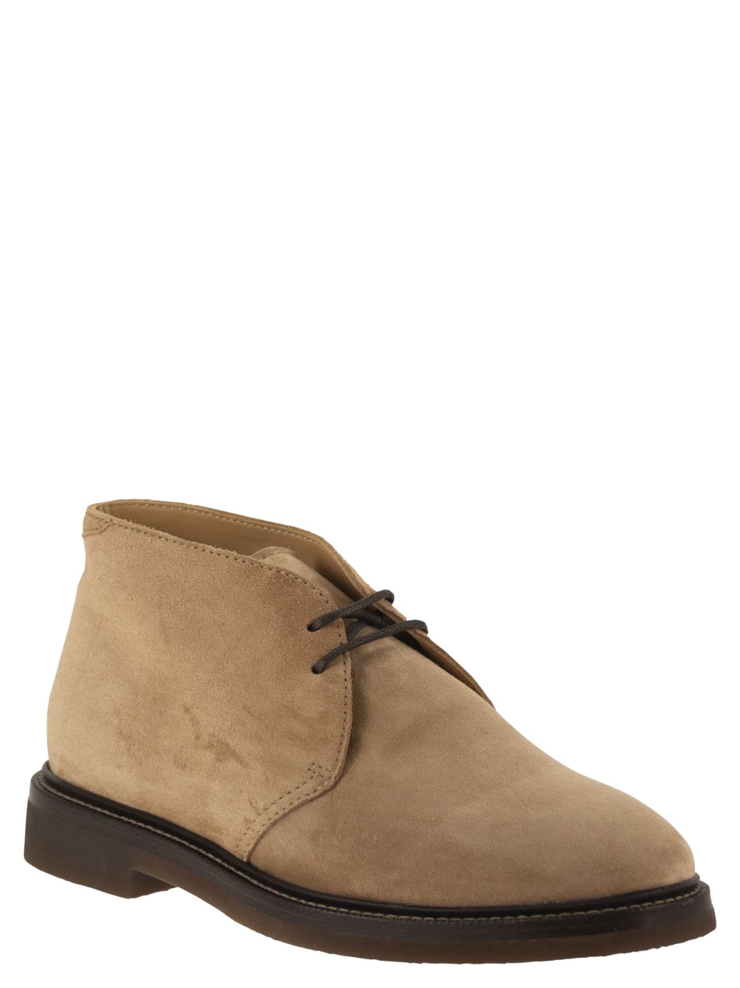 Brunello Cucinelli Men Suede Desert Boots With Rubber Sole BRUNELLO CUCINELLI