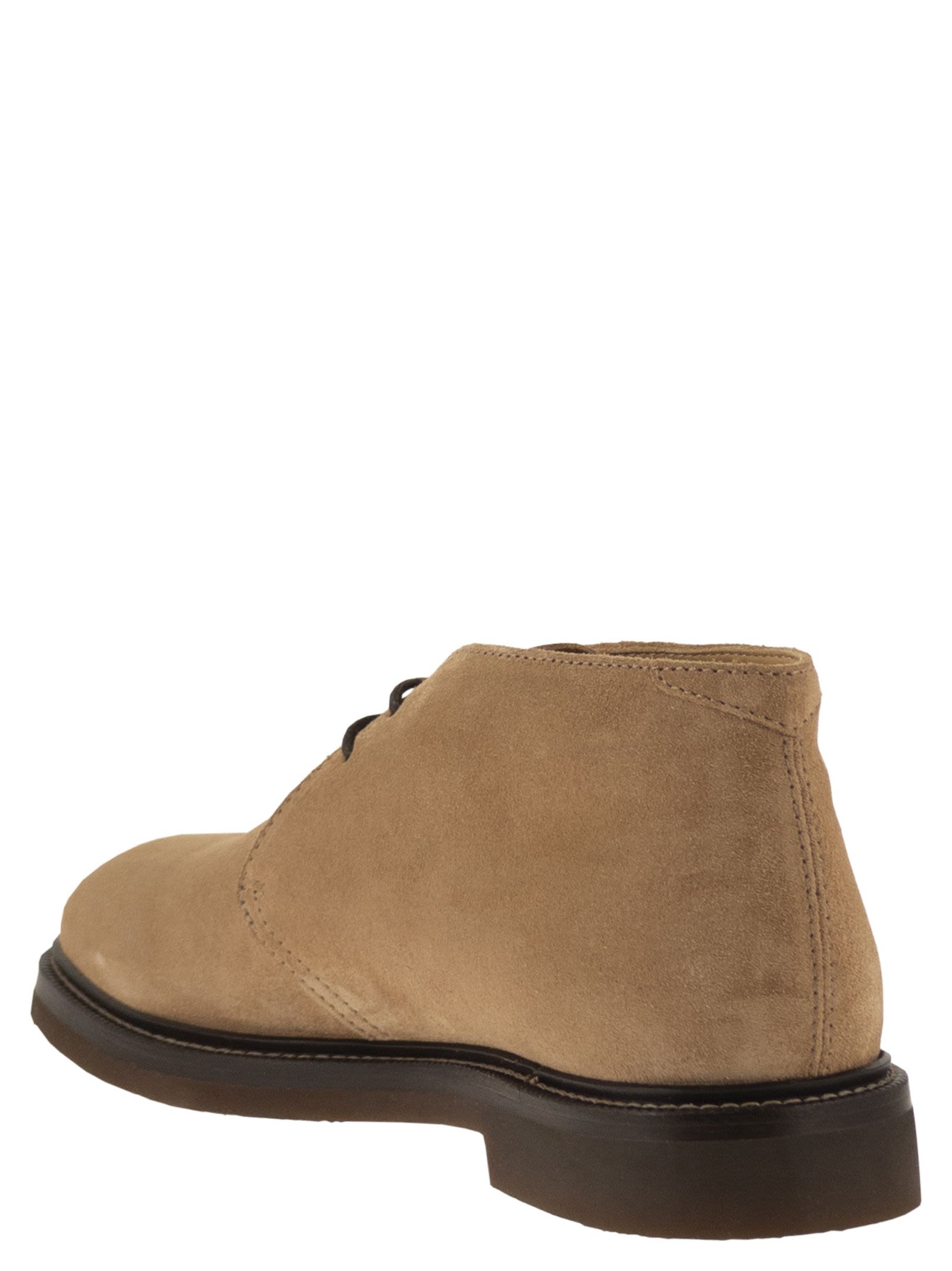 Brunello Cucinelli Men Suede Desert Boots With Rubber Sole BRUNELLO CUCINELLI