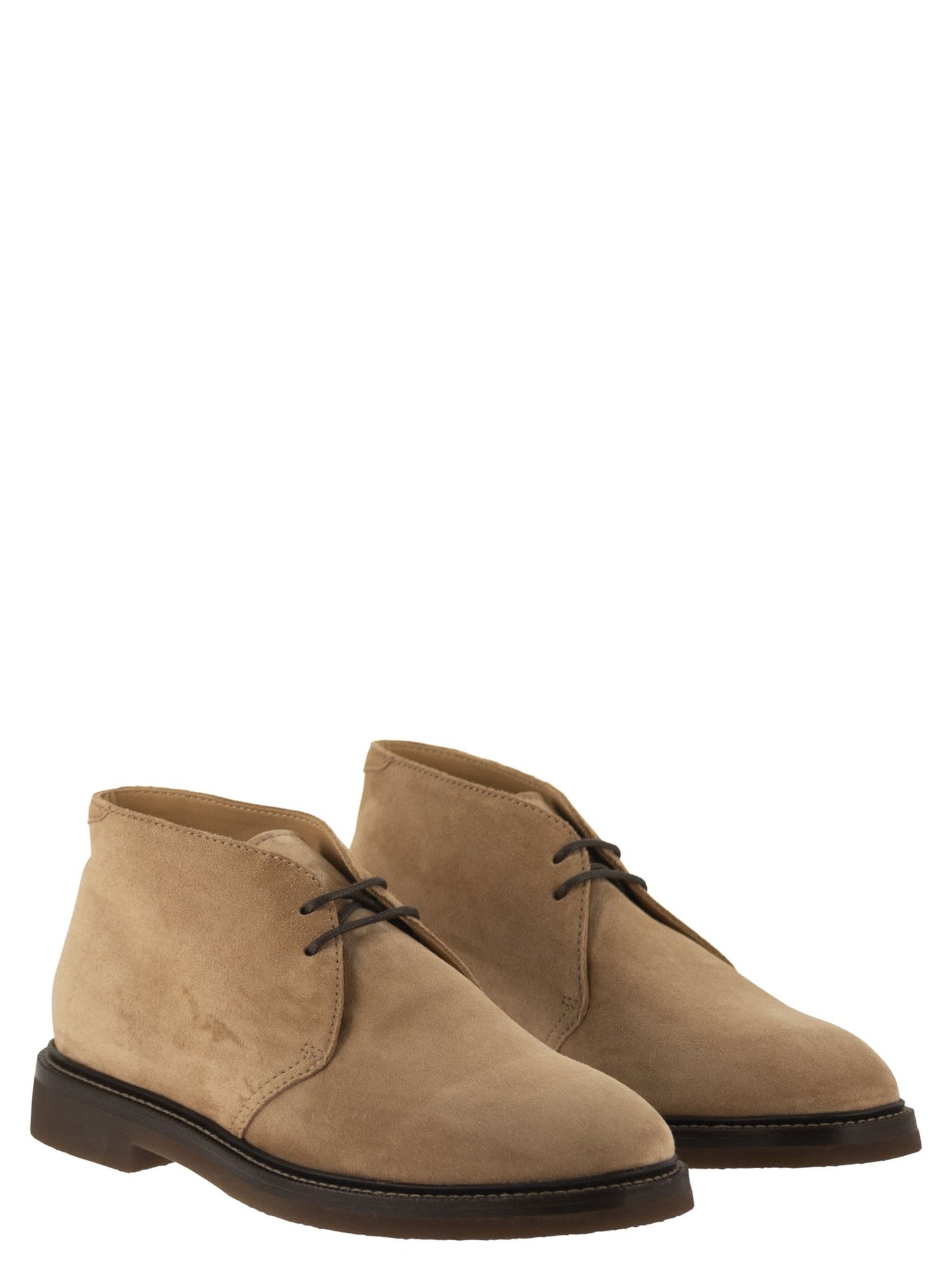 Brunello Cucinelli Men Suede Desert Boots With Rubber Sole BRUNELLO CUCINELLI