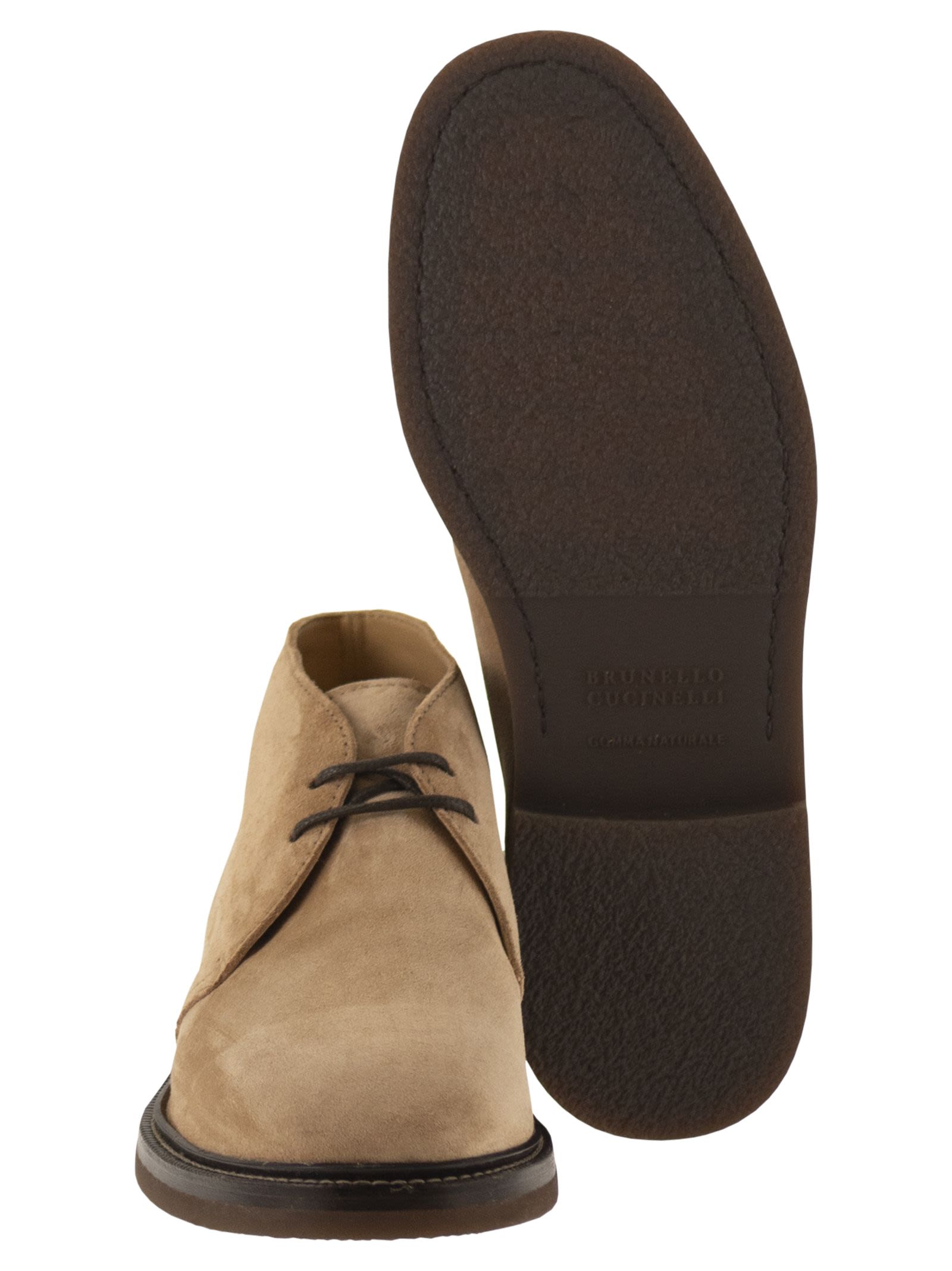 Brunello Cucinelli Men Suede Desert Boots With Rubber Sole BRUNELLO CUCINELLI