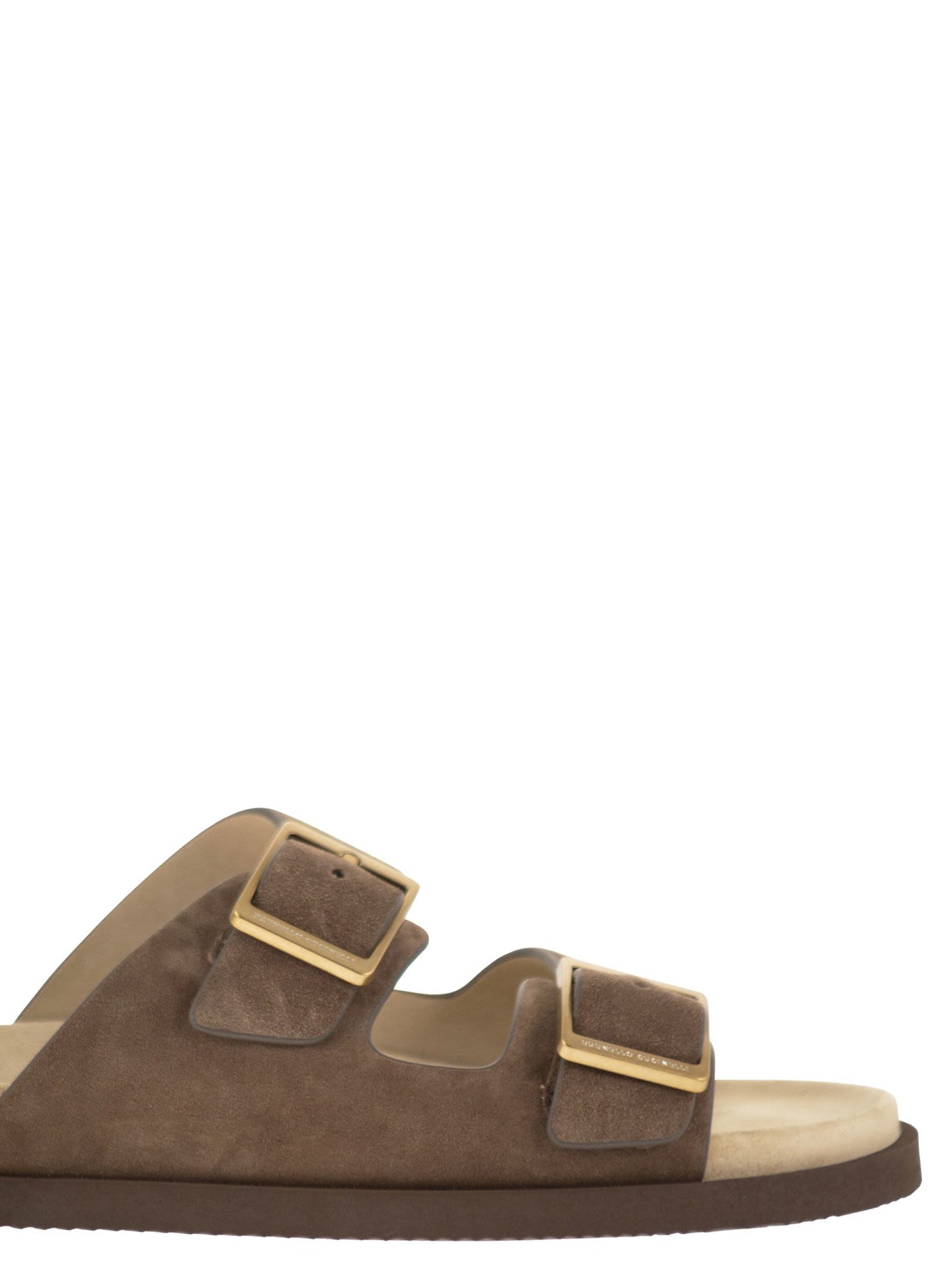 Brunello Cucinelli Men Urban Slides In Washed Suede BRUNELLO CUCINELLI