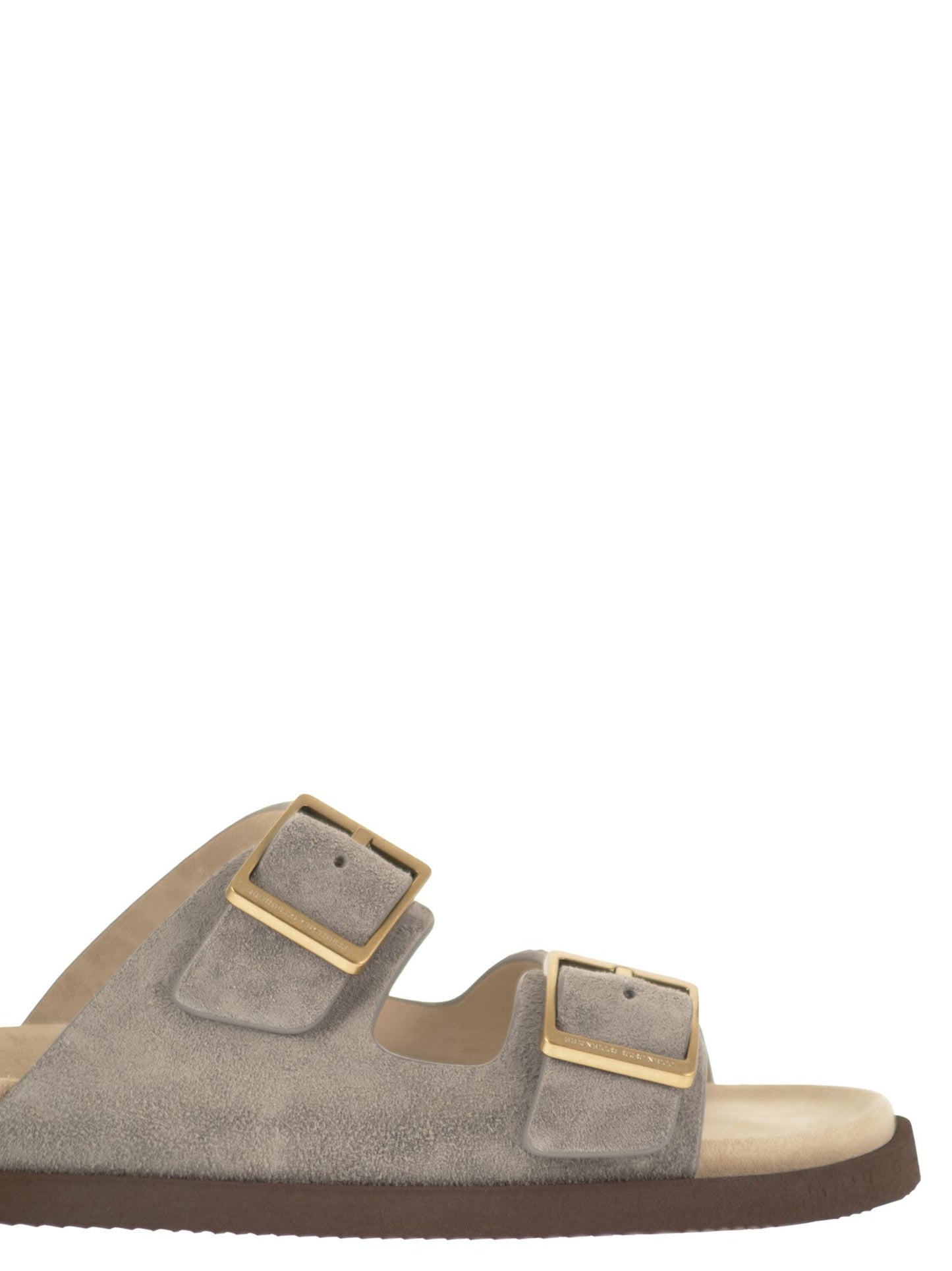 Brunello Cucinelli Men Urban Slides In Washed Suede BRUNELLO CUCINELLI