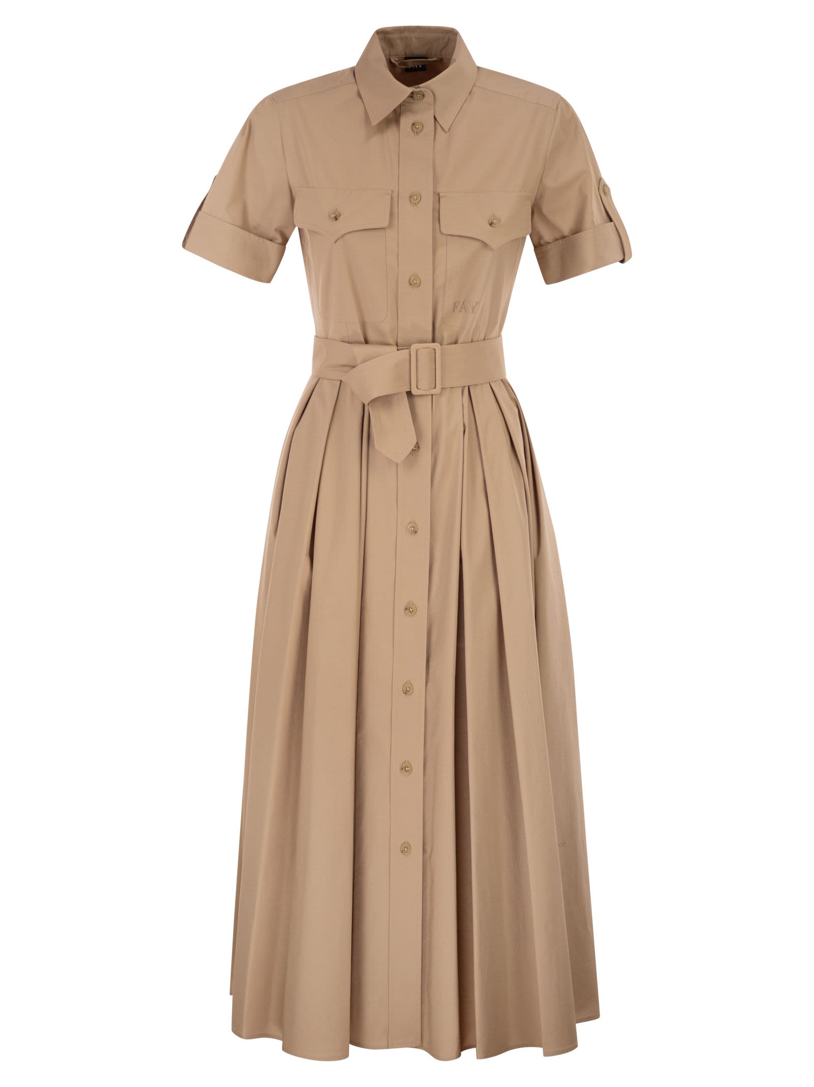 Fay Women Stretch Cotton Poplin Shirt Dress FAY