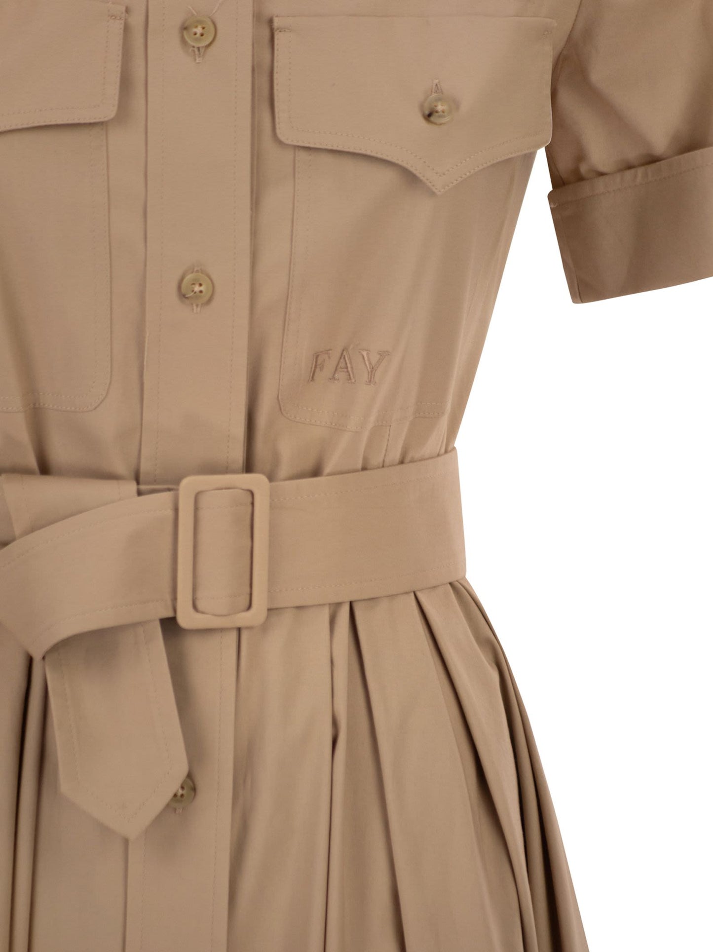 Fay Women Stretch Cotton Poplin Shirt Dress FAY