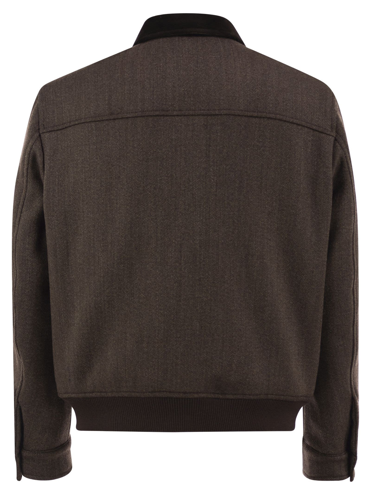 Fay Men Wool Bomber Jacket With Contrast Collar FAY