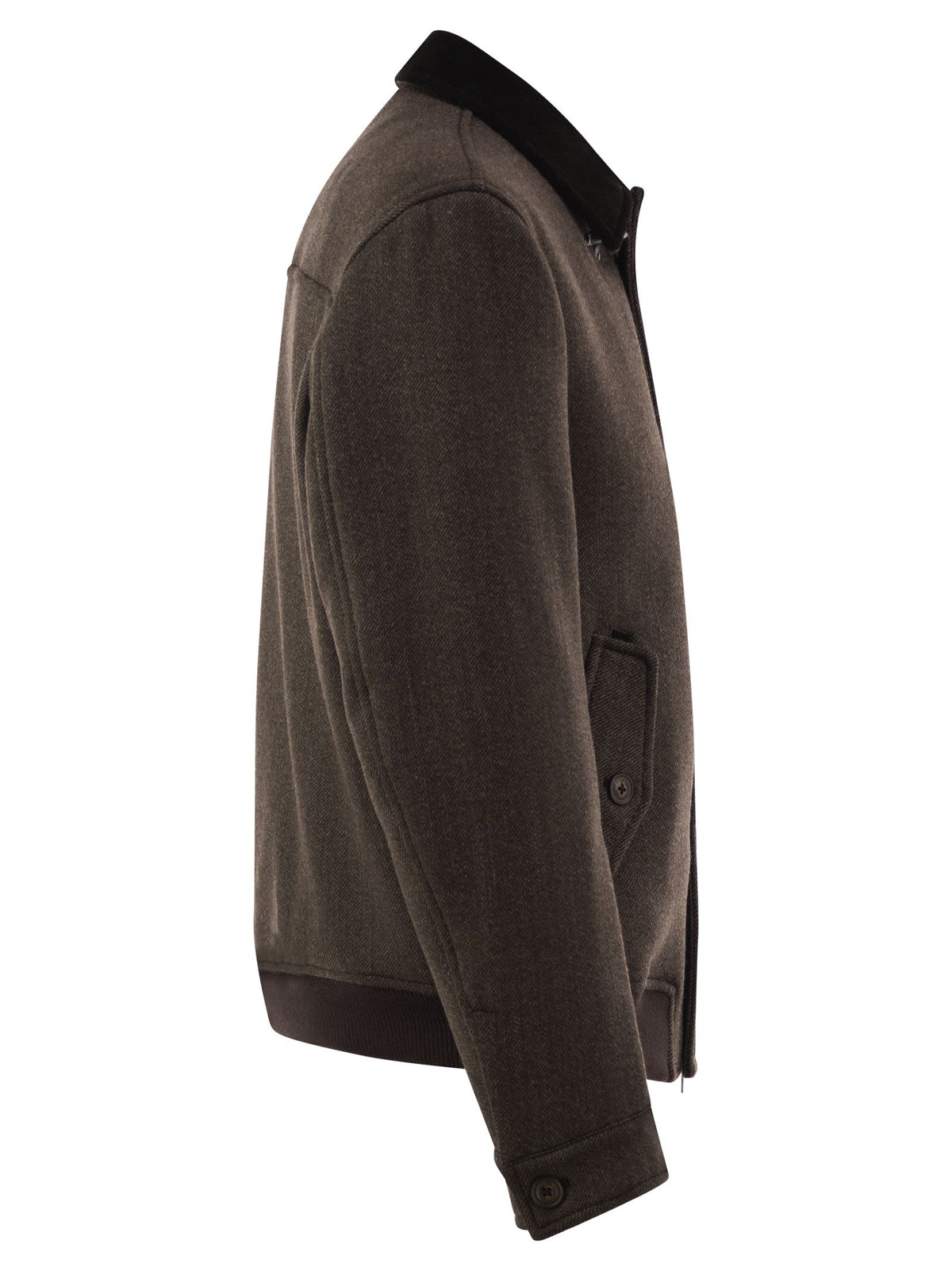 Fay Men Wool Bomber Jacket With Contrast Collar FAY