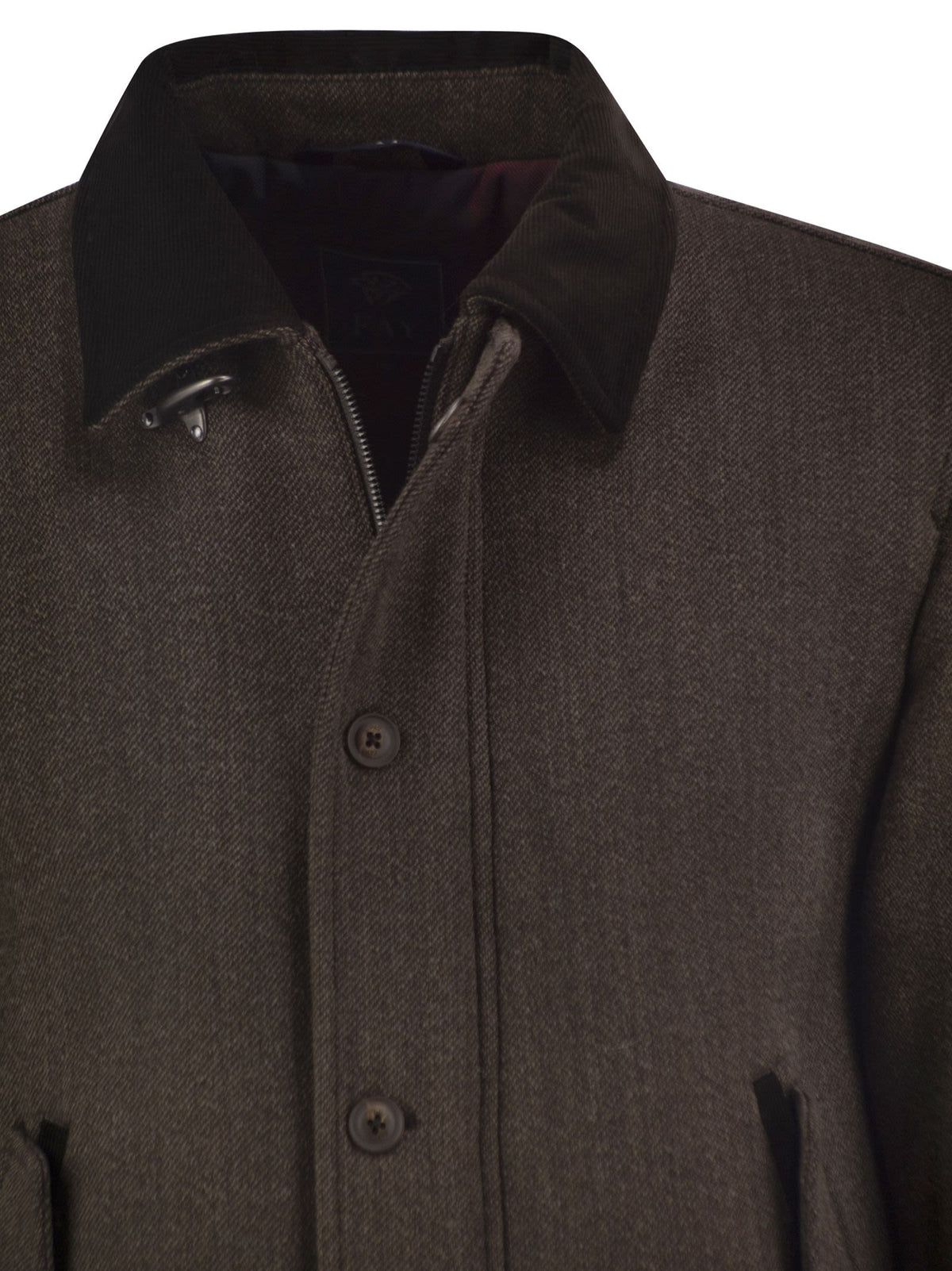 Fay Men Wool Bomber Jacket With Contrast Collar FAY