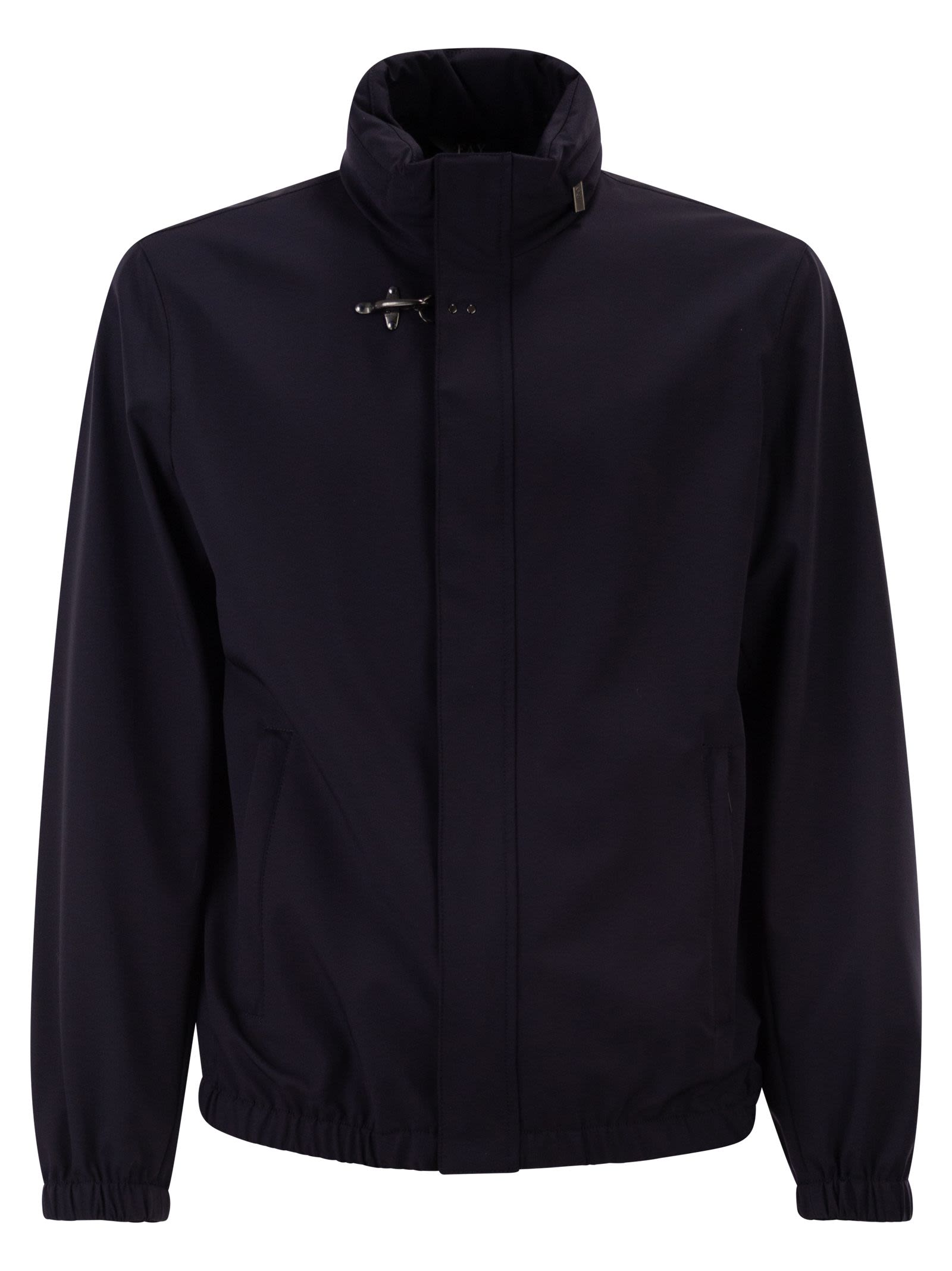Fay Men Short Travel Bomber Jacket In Stretch Nylon FAY