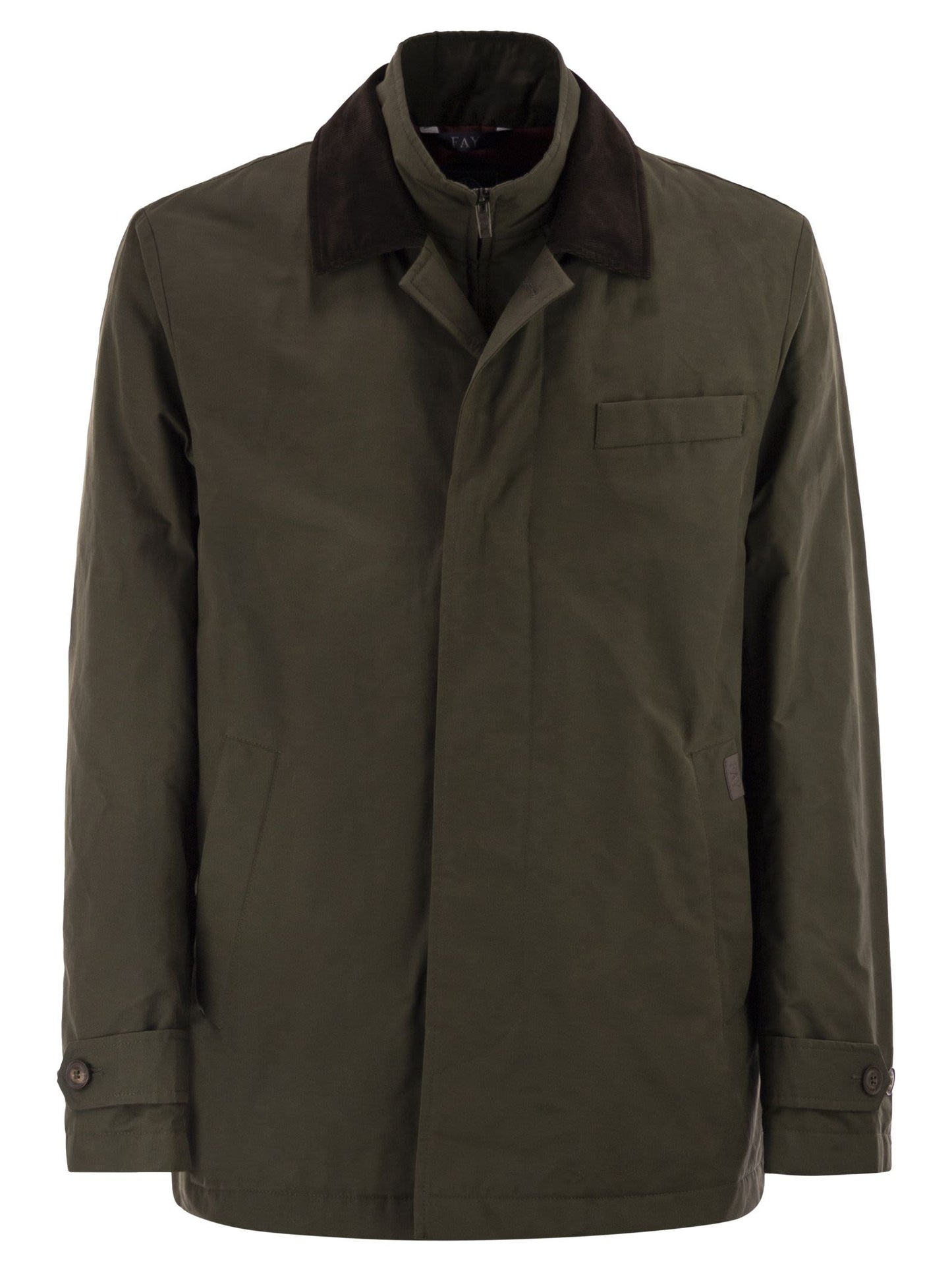 Fay Men Short Morning Raincoat In Cotton And Nylon Faille FAY