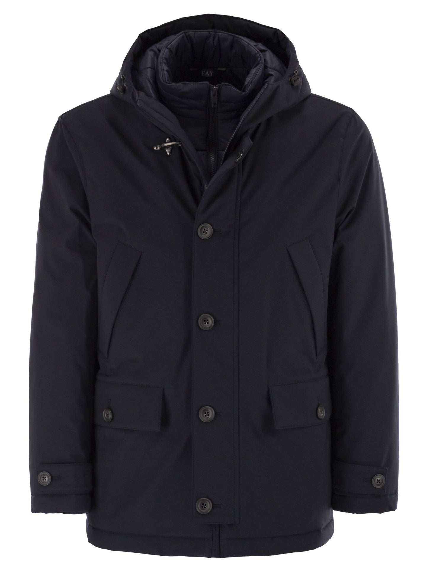 Fay Men Short Parka In Technical Gabardine FAY