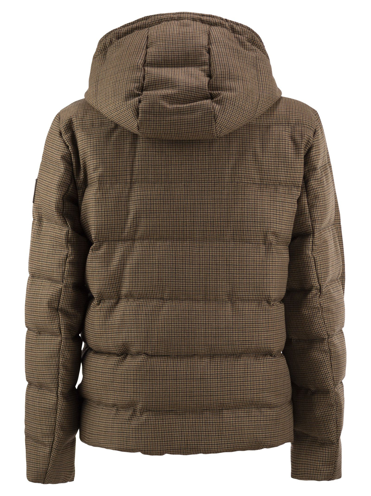 Fay Men Virgin Wool Houndstooth Down Jacket With Hood FAY