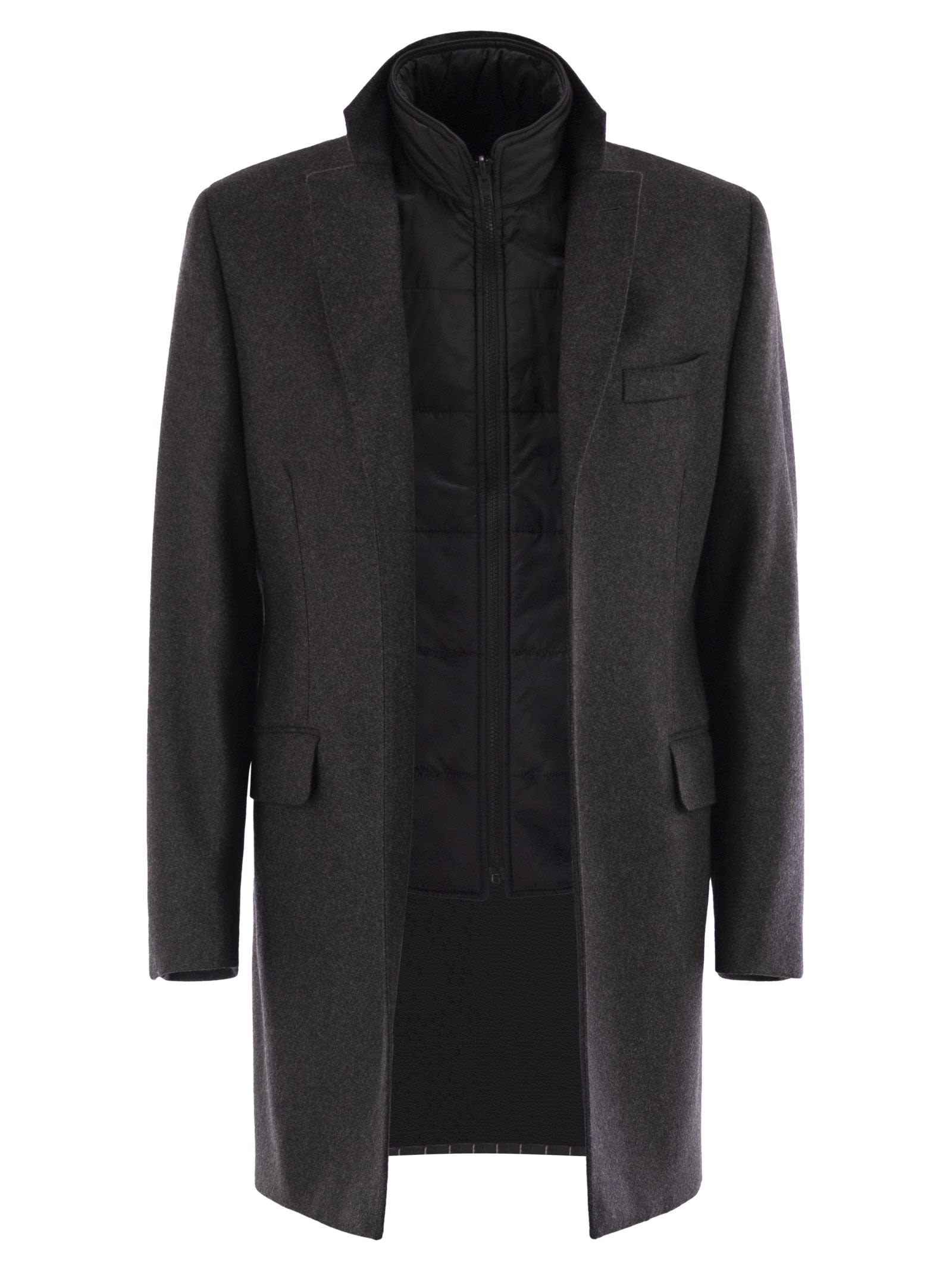 Fay Men Double Coat In Wool And Cashmere Cloth FAY