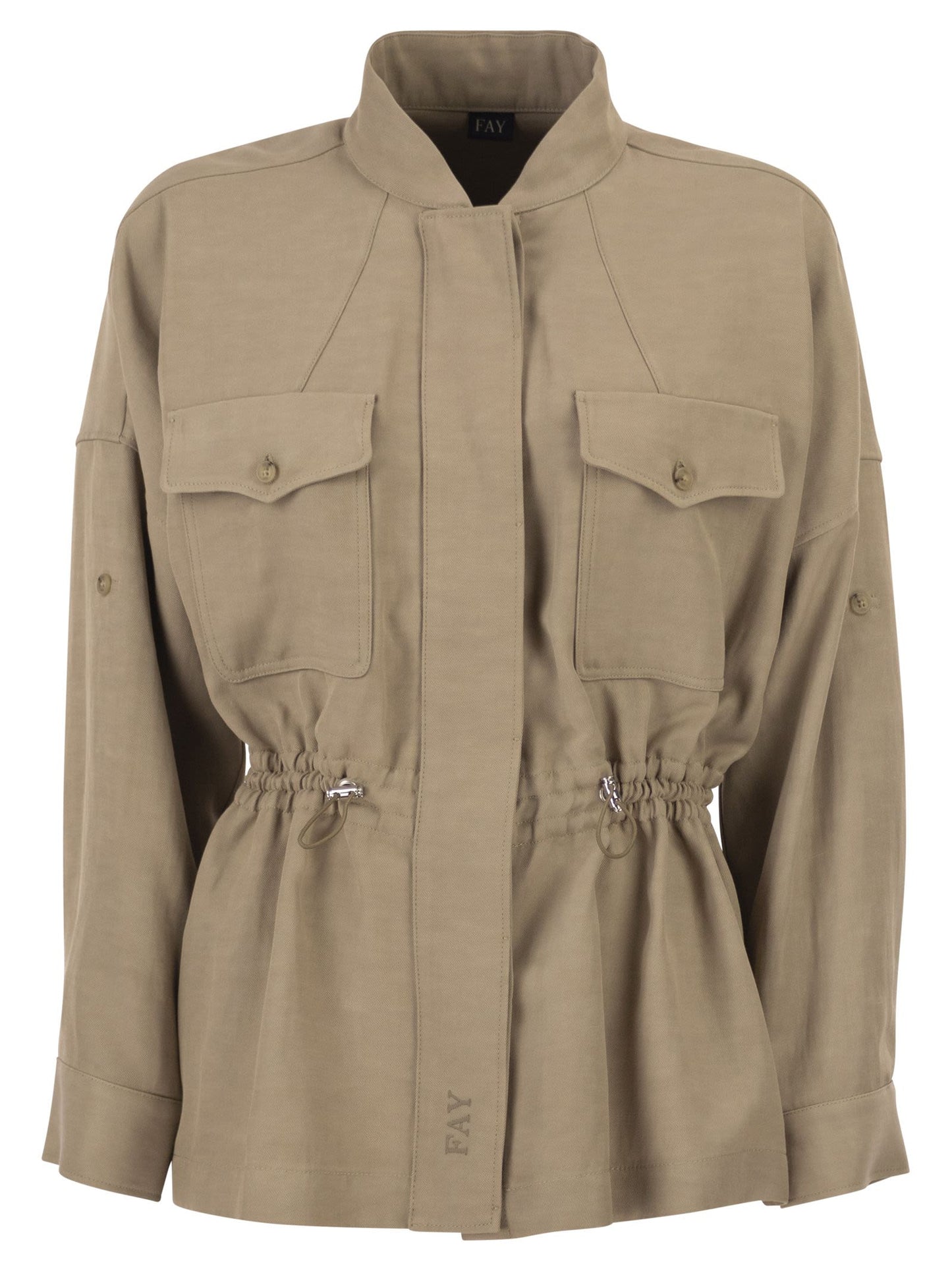 Fay Women Overshirt In Viscose And Washed Linen FAY