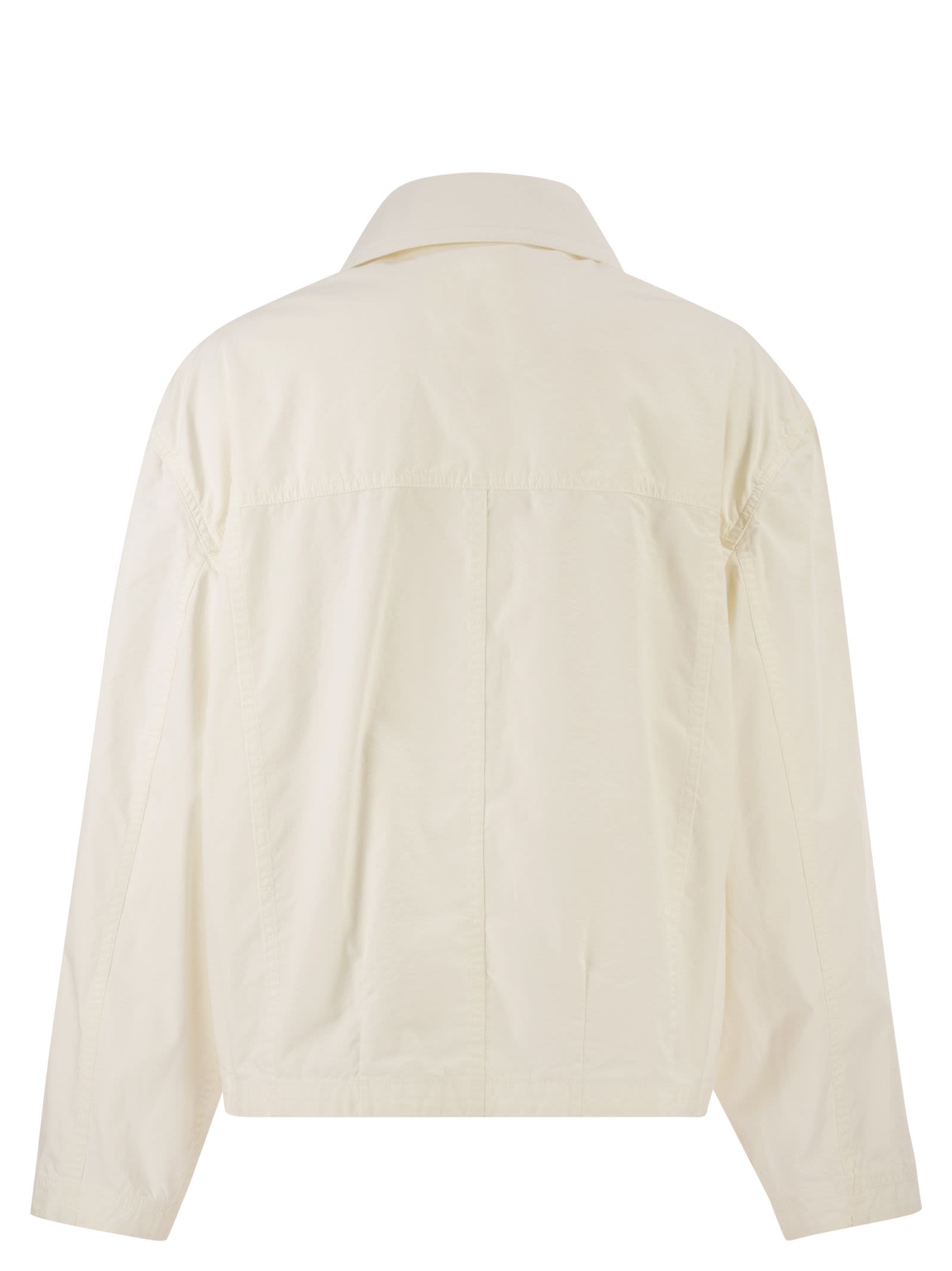 Fay Women Cropped Technical Cotton Jacket With Signature Hook Fastening FAY