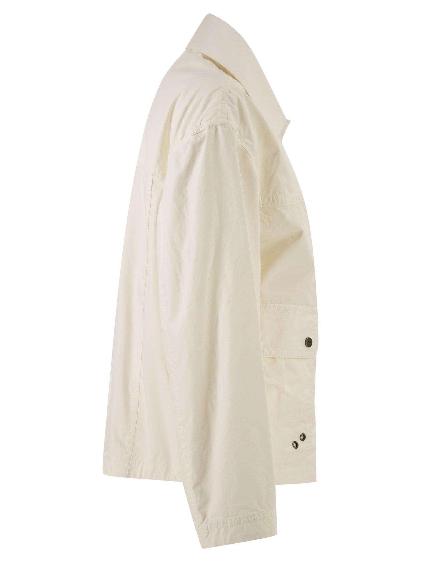 Fay Women Cropped Technical Cotton Jacket With Signature Hook Fastening FAY