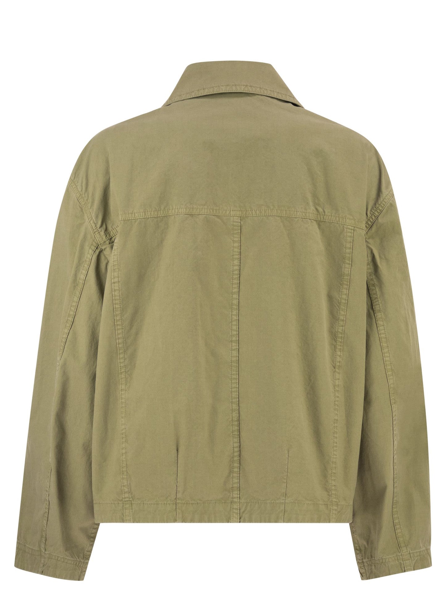 Fay Women Cropped Technical Cotton Jacket With Signature Hook Fastening FAY