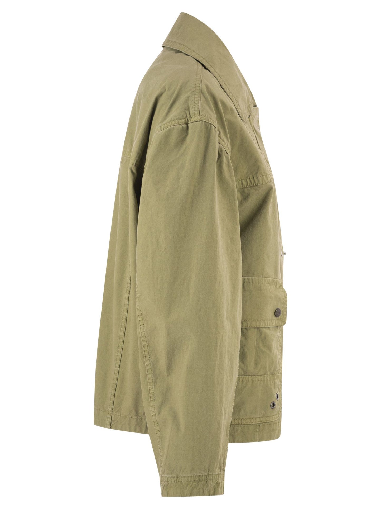 Fay Women Cropped Technical Cotton Jacket With Signature Hook Fastening FAY