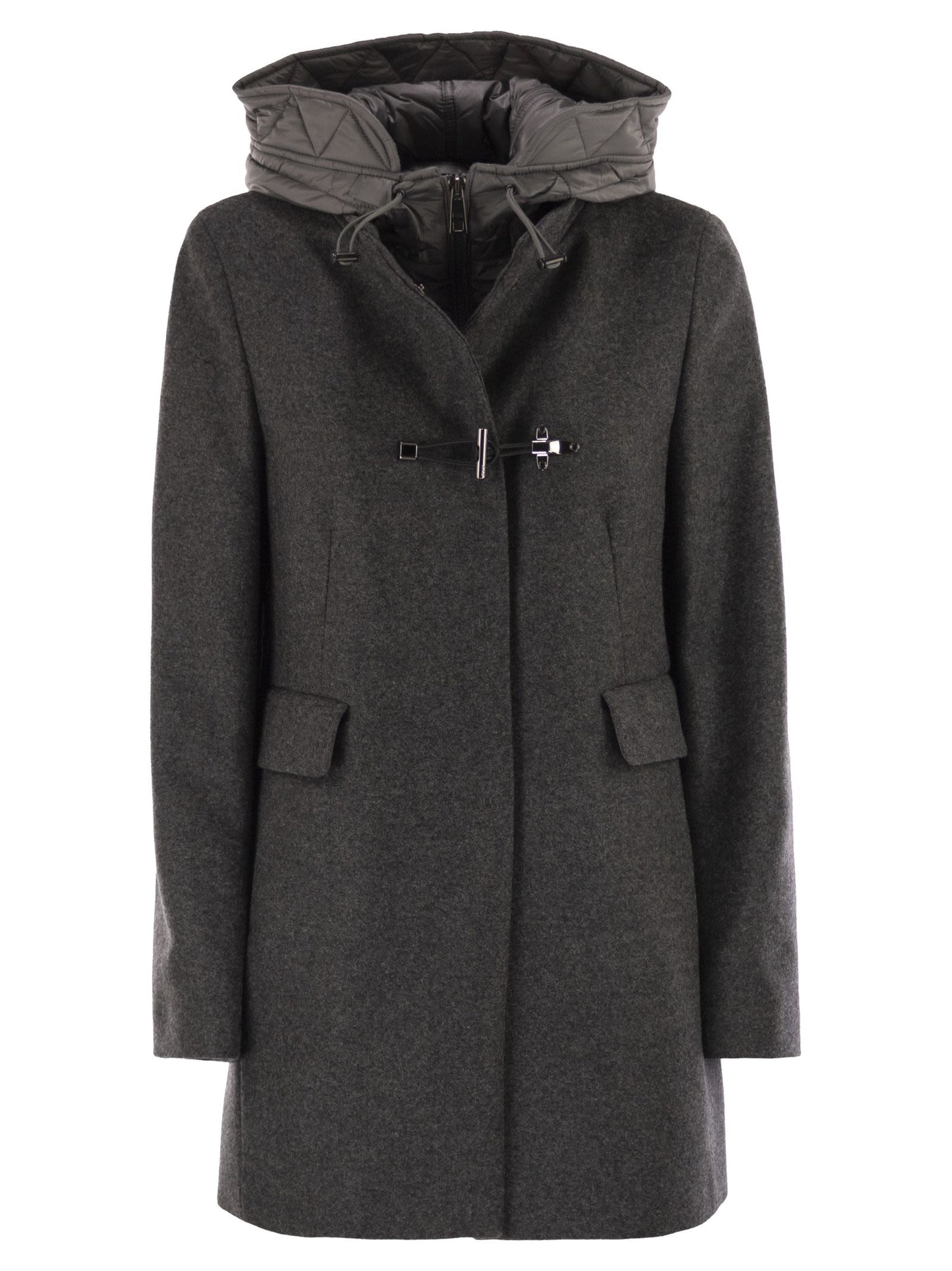 Fay Women Toggle Coat In Mélange Wool Cloth FAY
