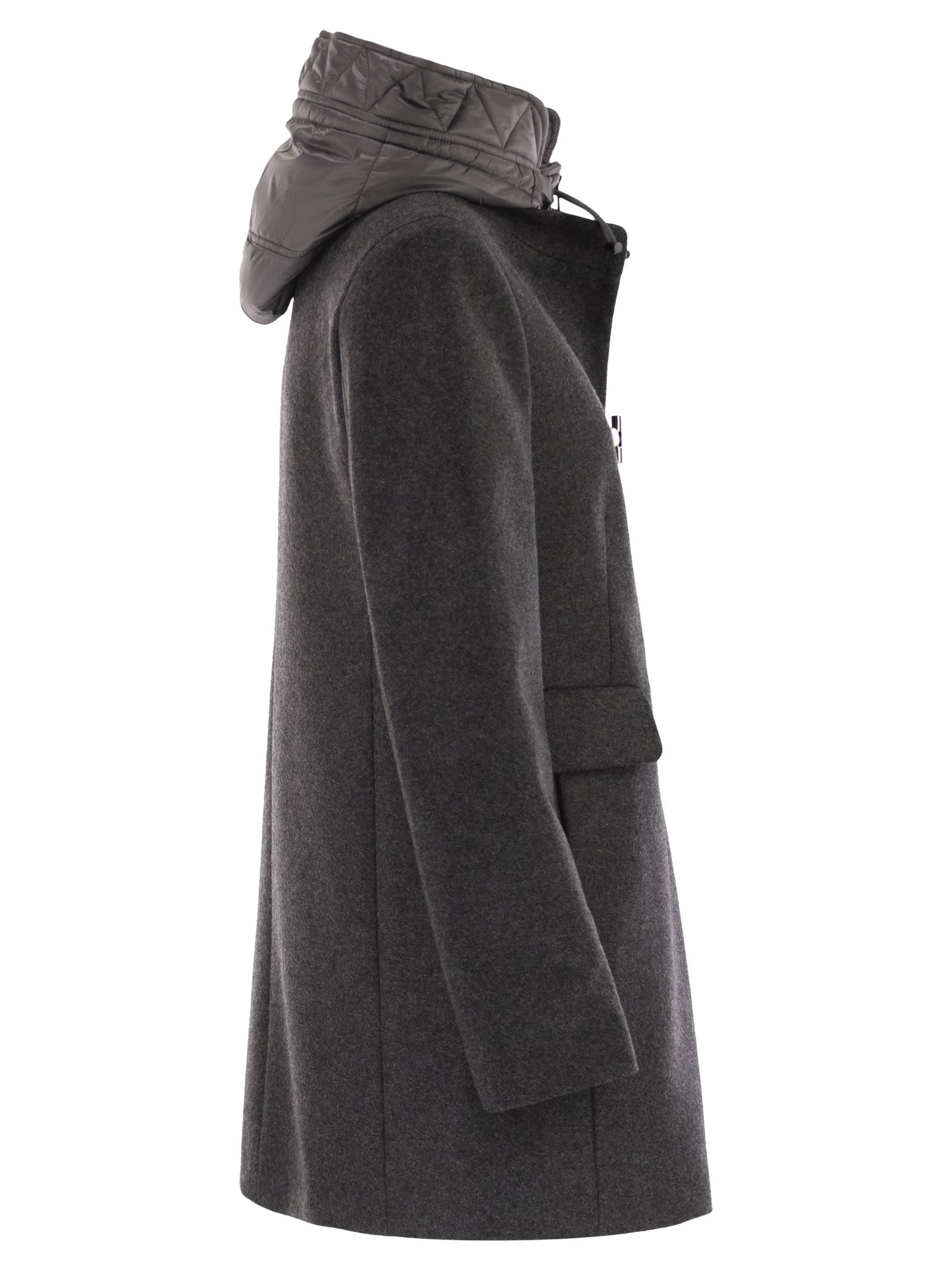 Fay Women Toggle Coat In Mélange Wool Cloth FAY