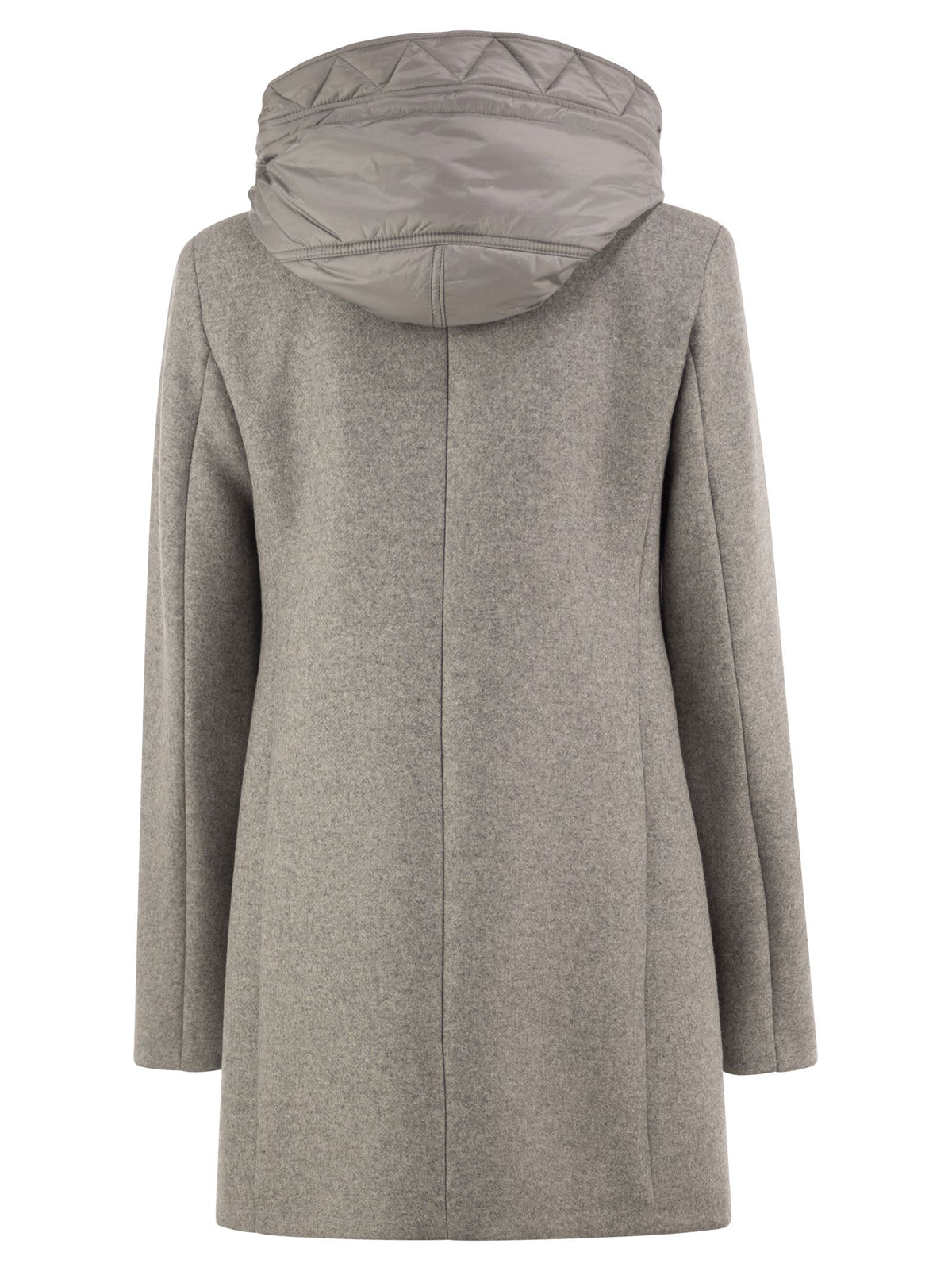 Fay Women Wool-Blend Coat With Padded Bib And Hood FAY
