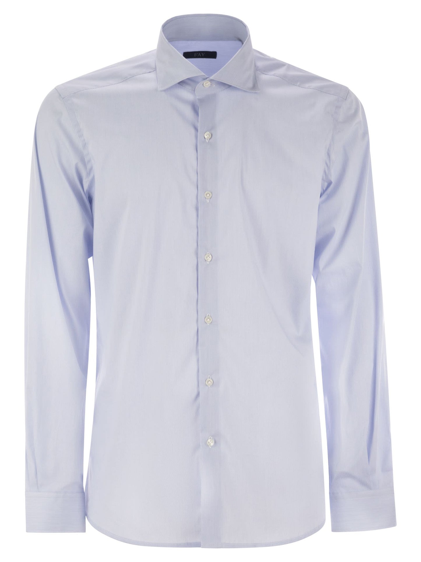 Fay Men Stretch Poplin Shirt With French Collar FAY