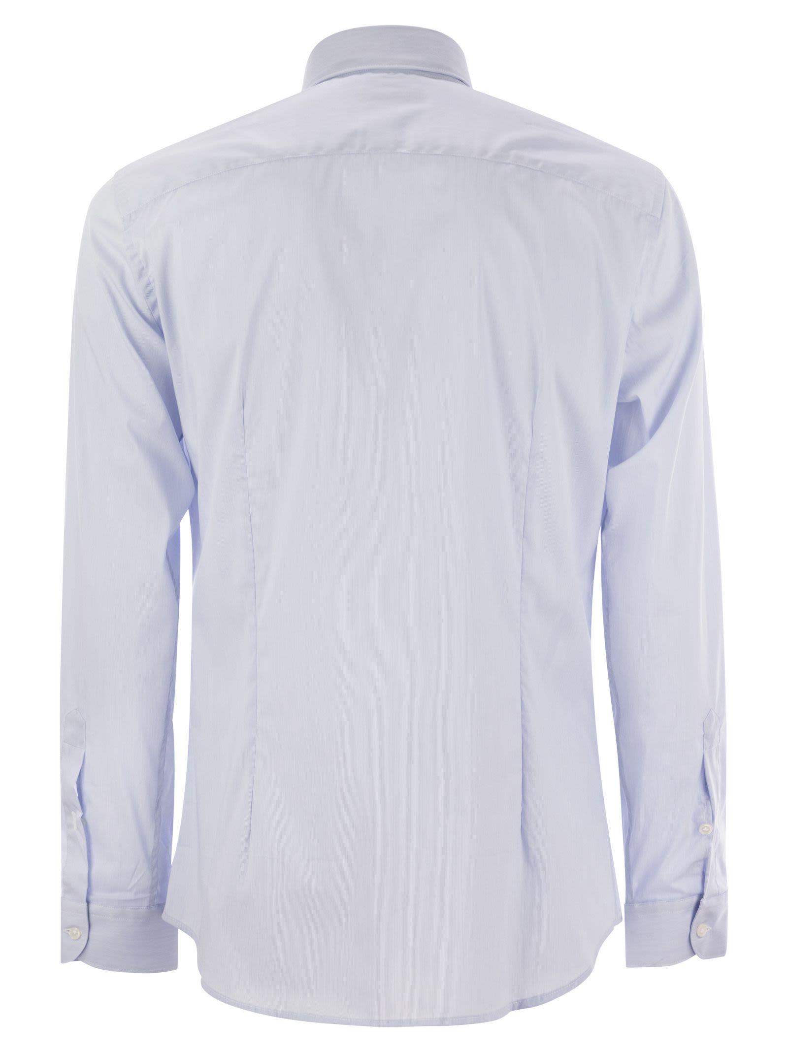 Fay Men Stretch Poplin Shirt With French Collar FAY