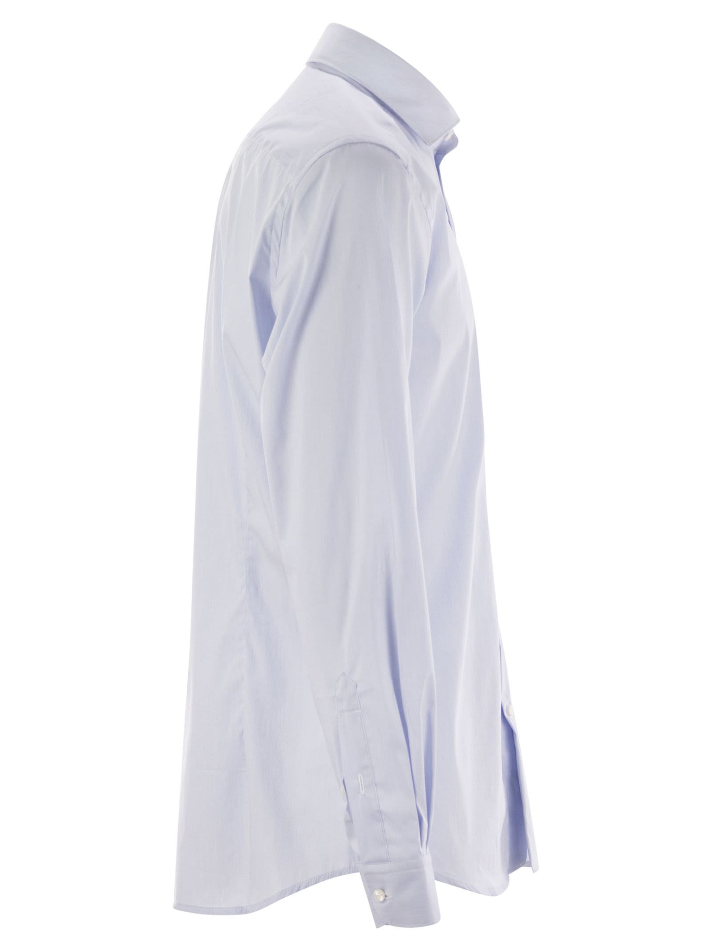 Fay Men Stretch Poplin Shirt With French Collar FAY