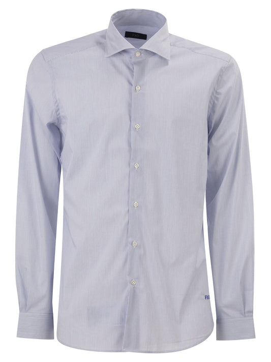 Fay Men Regular Fit Shirt In Striped Stretch Jersey FAY