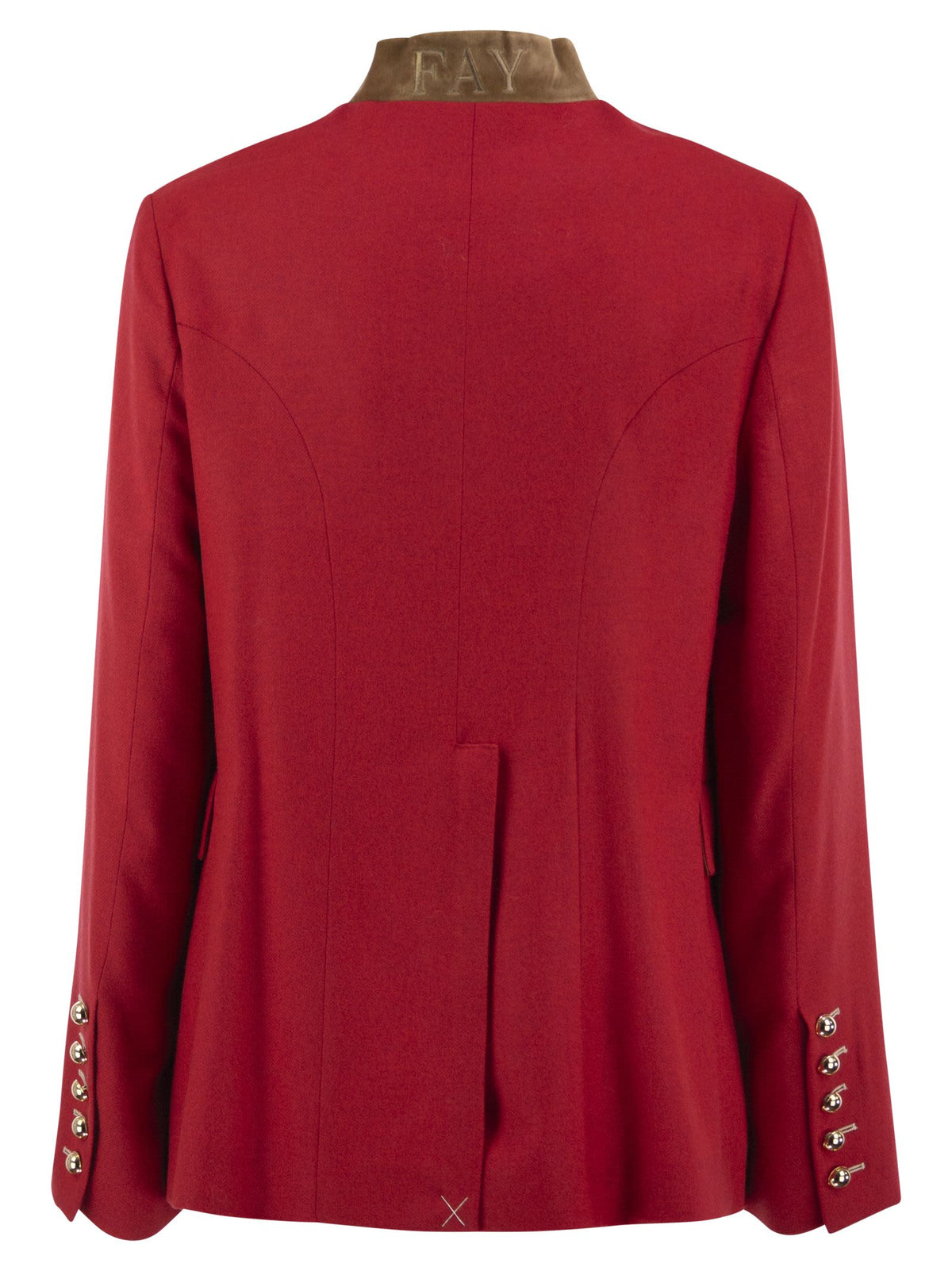 Fay Women Viscose And Wool Blend Jacket With Contrasting Collar FAY
