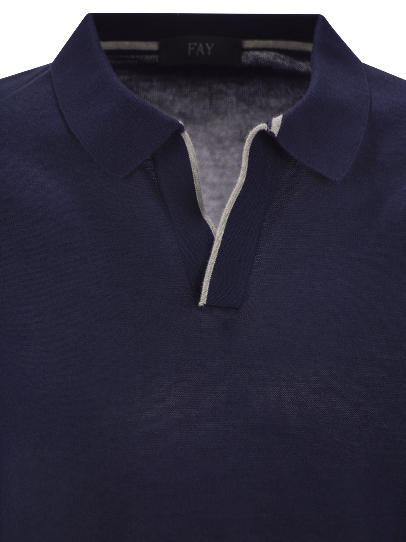 Fay Men Cotton Buttonless Polo Shirt FAY