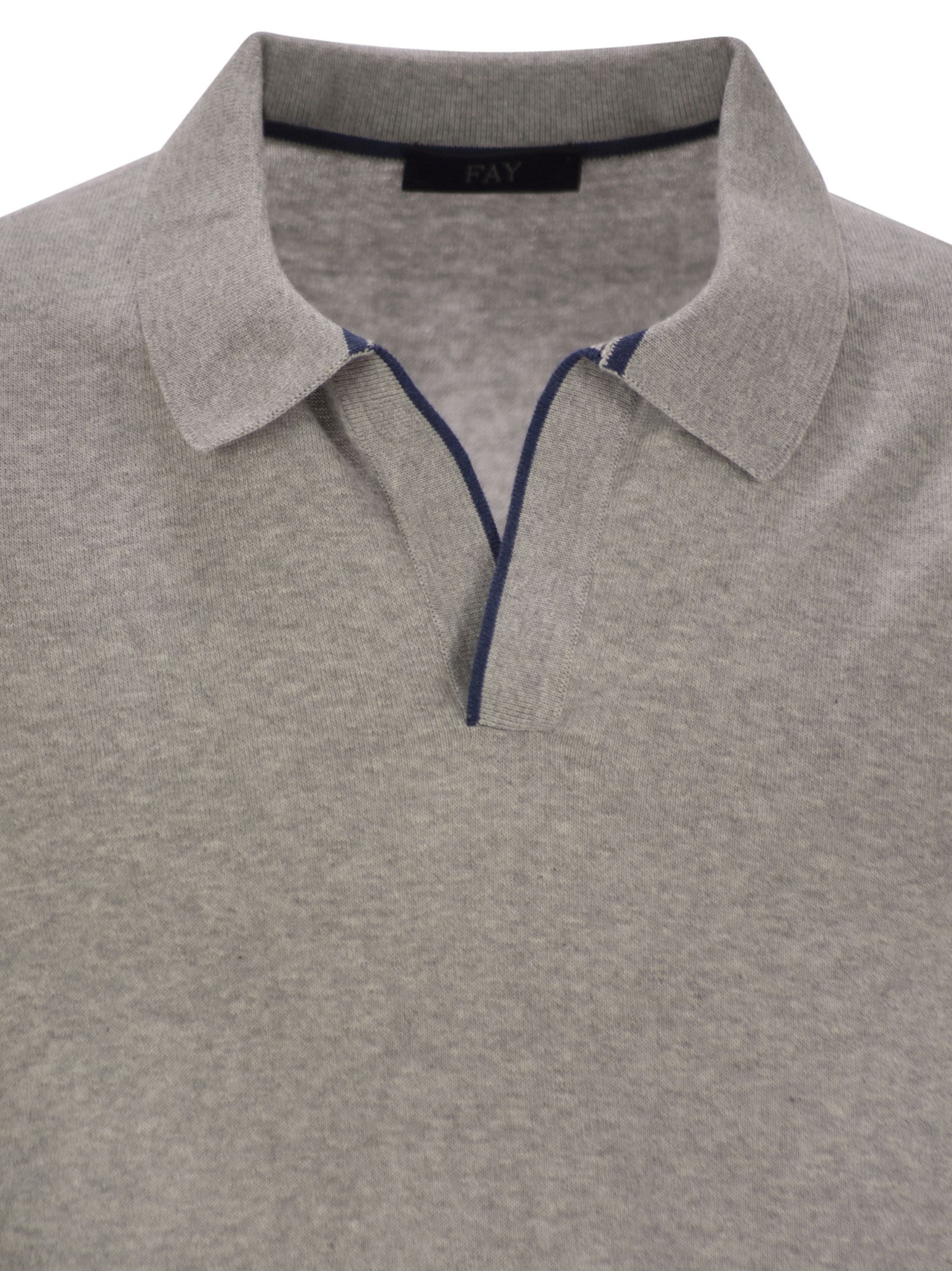 Fay Men Cotton Buttonless Polo Shirt FAY