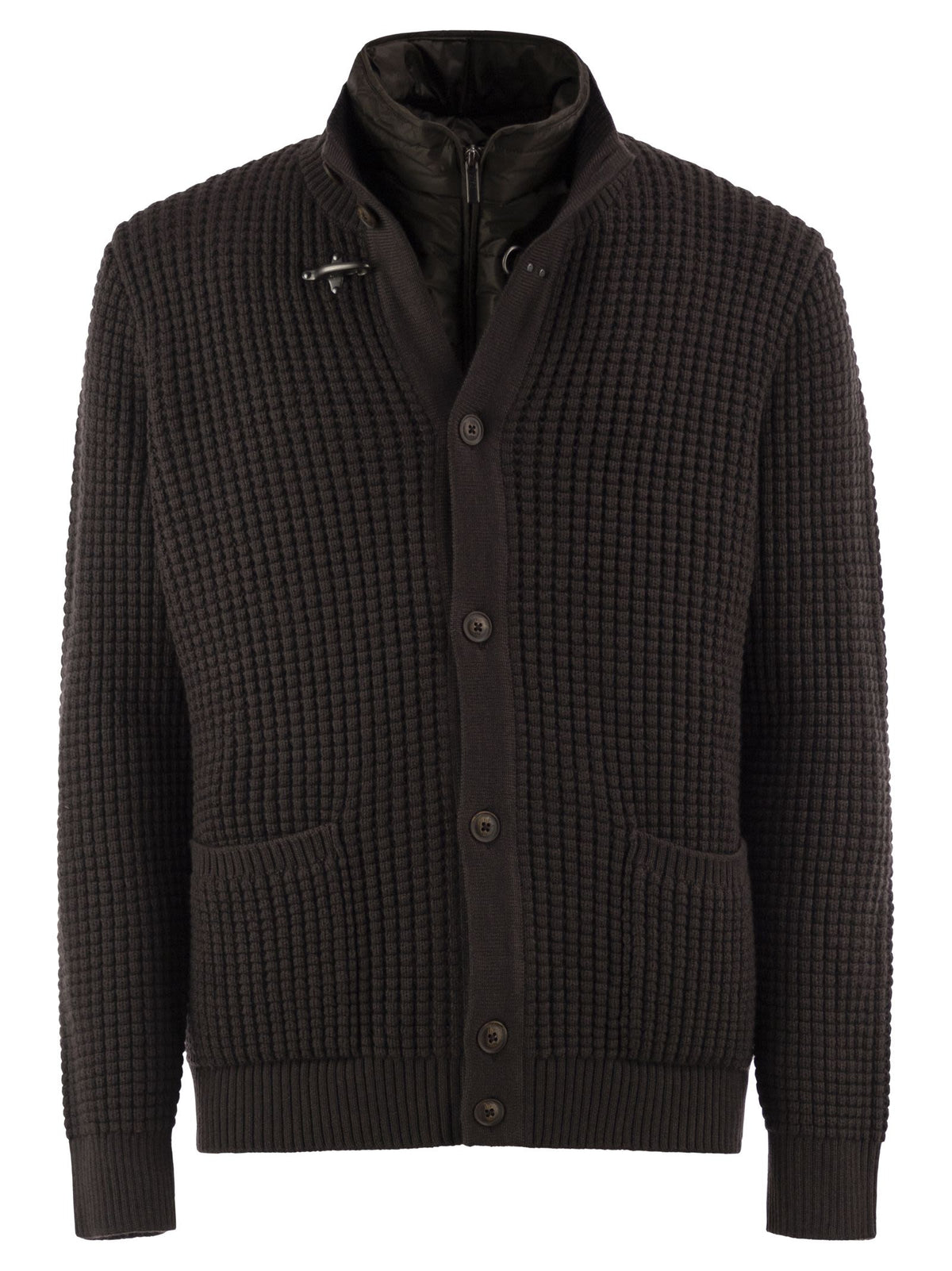 Fay Men Wool Cardigan With Removable Padded Gilet FAY