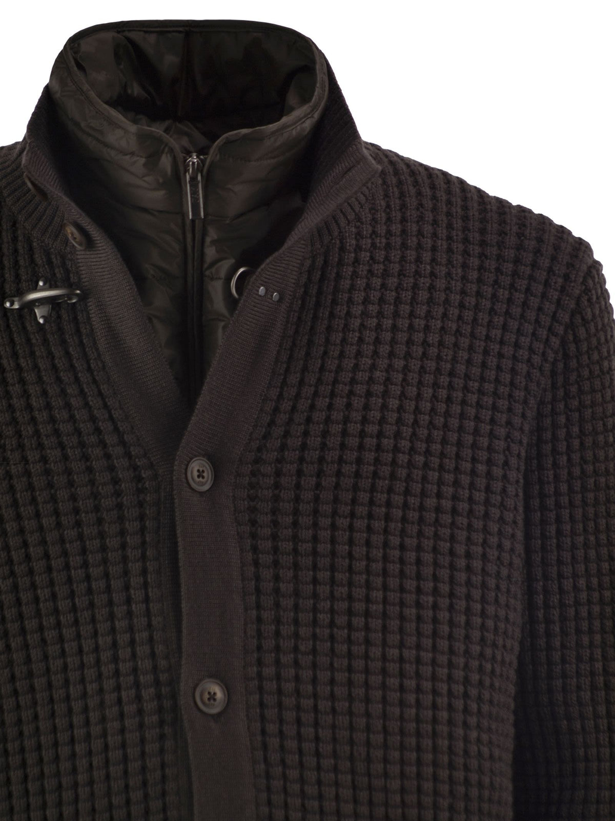Fay Men Wool Cardigan With Removable Padded Gilet FAY