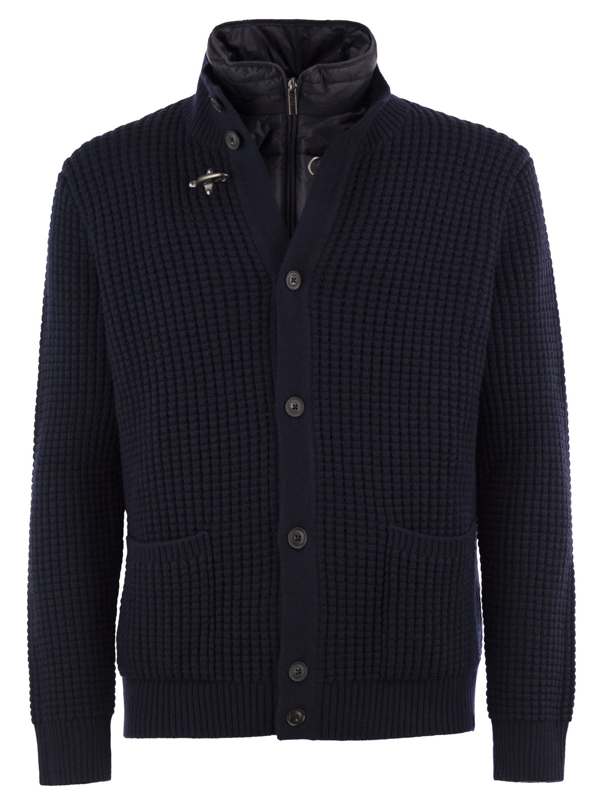 Fay Men Wool Cardigan With Removable Padded Gilet FAY