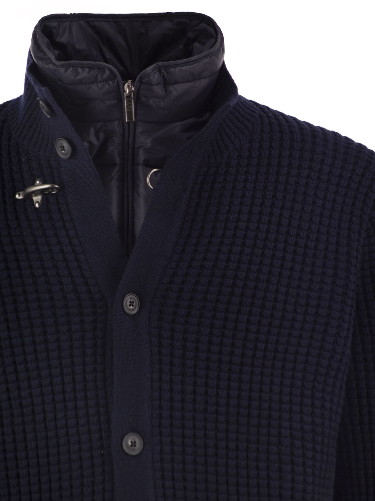 Fay Men Wool Cardigan With Removable Padded Gilet FAY