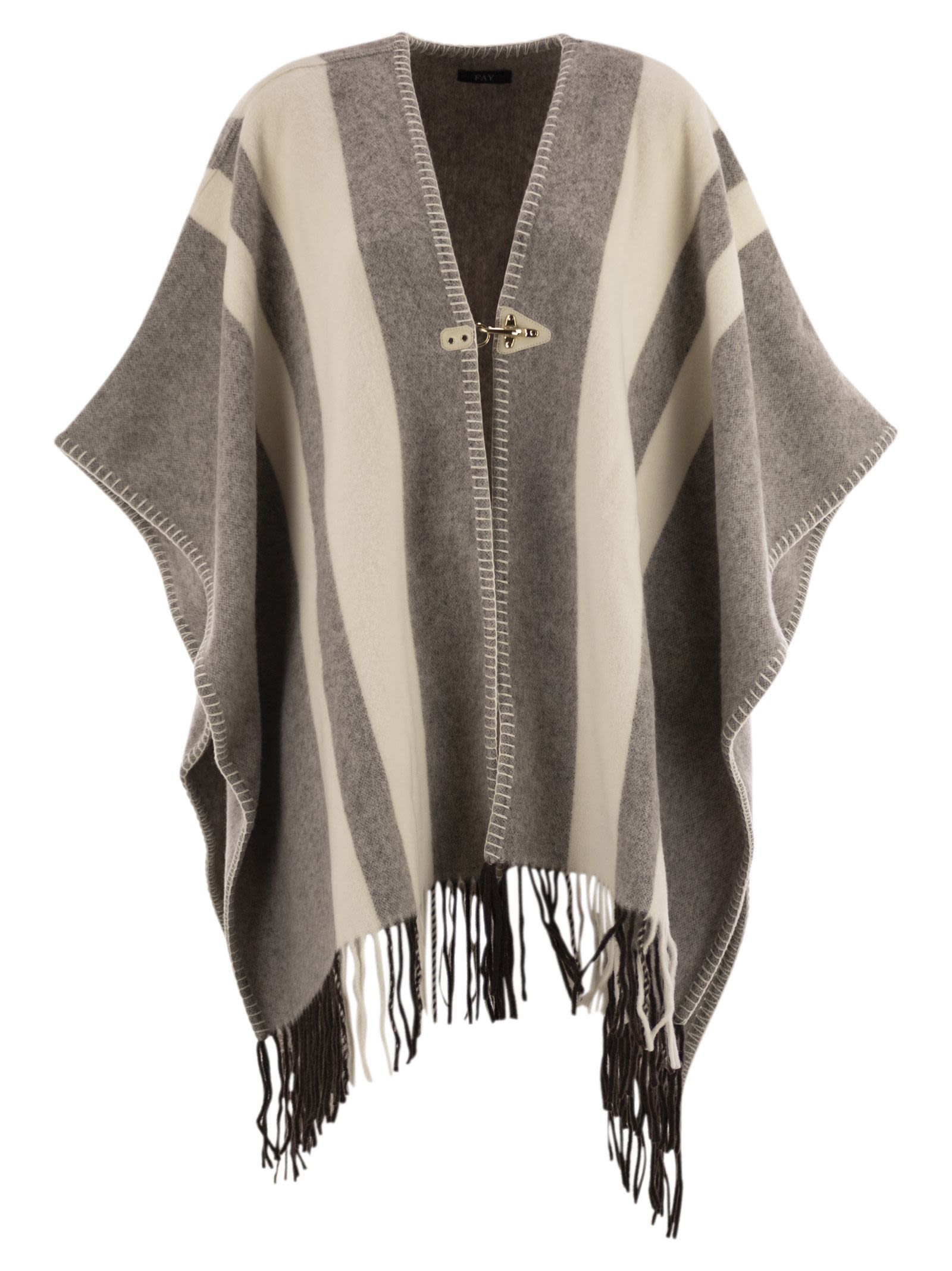 Fay Women Wool Poncho With Hook FAY