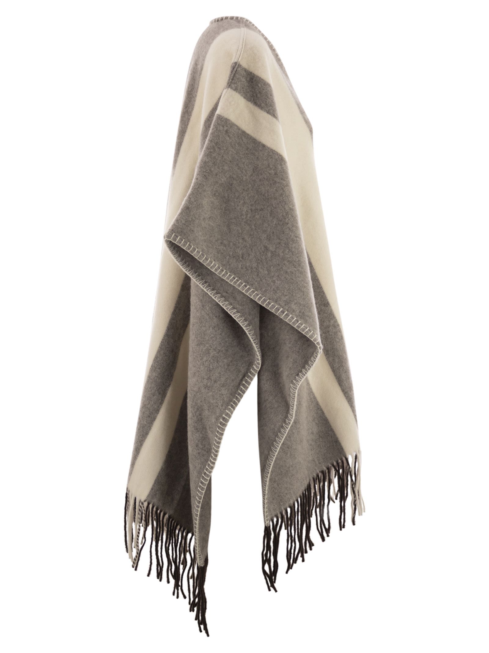 Fay Women Wool Poncho With Hook FAY