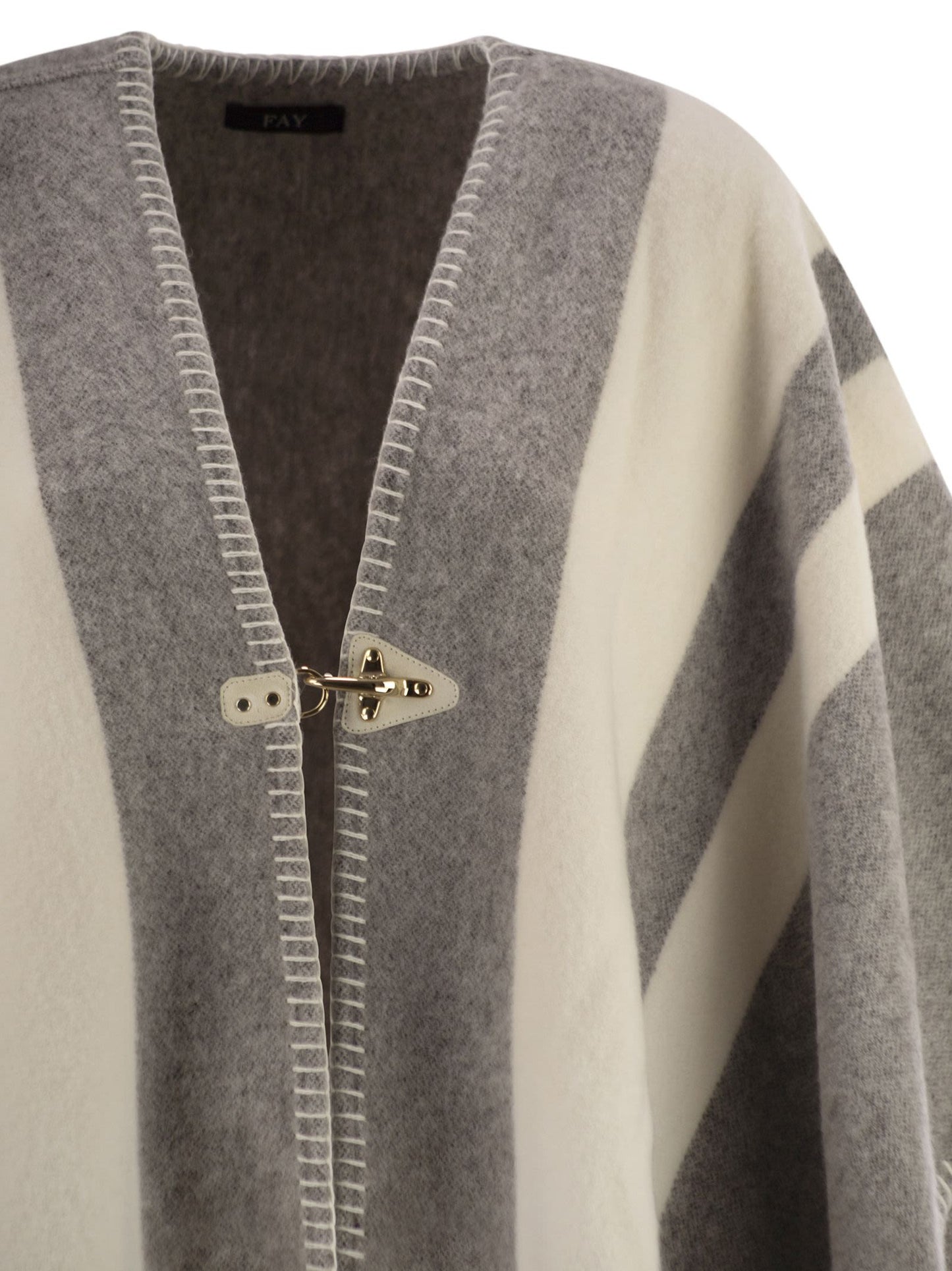 Fay Women Wool Poncho With Hook FAY