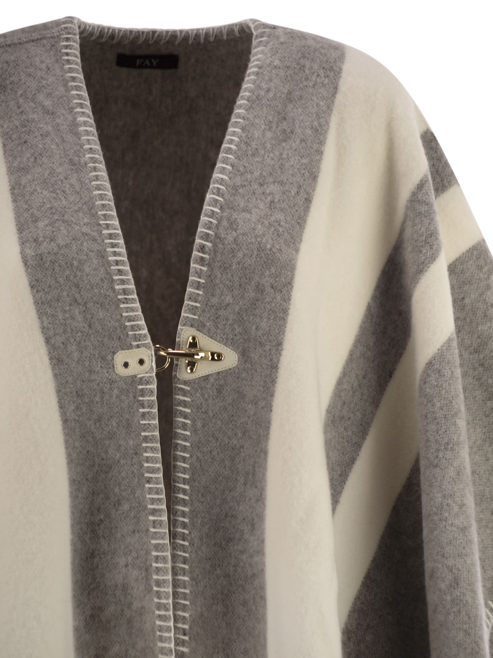 Fay Women Wool Poncho With Hook FAY