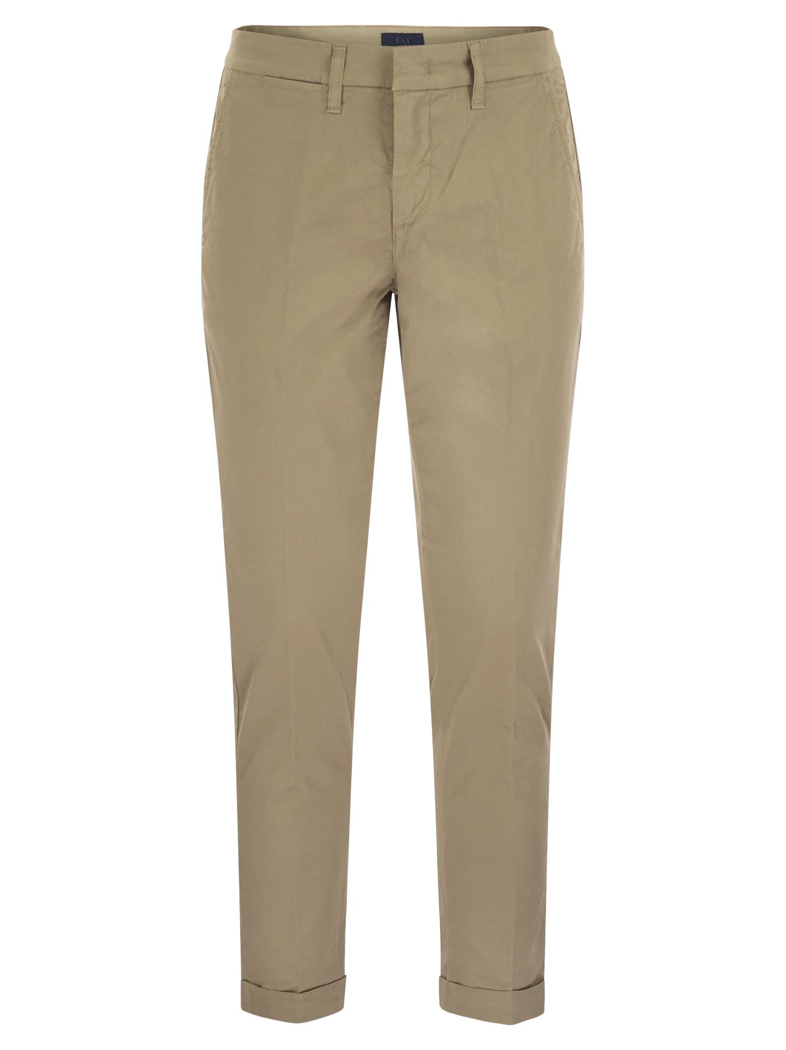 Fay Men Stretch Gabardine Slim Trousers FAY