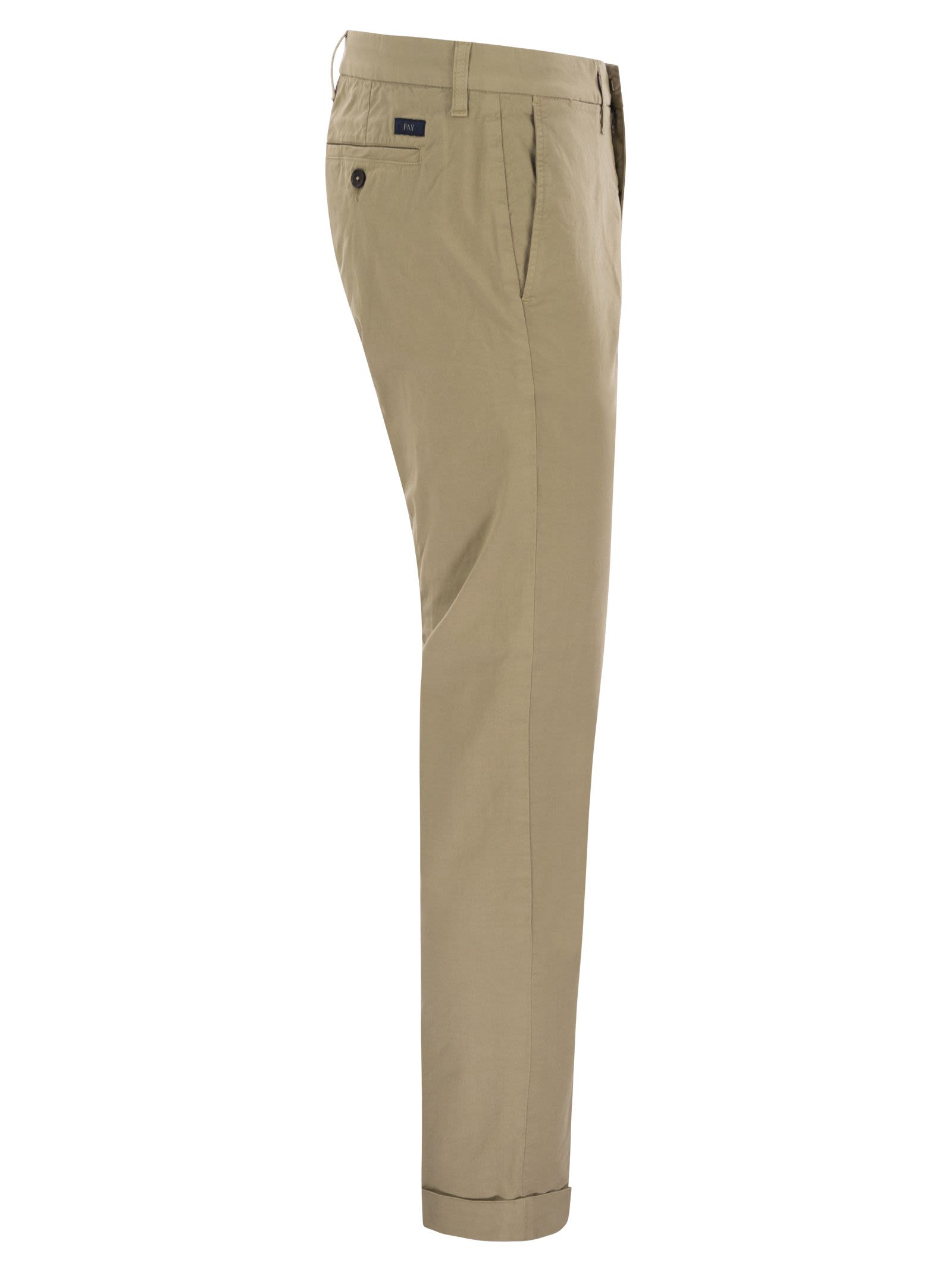 Fay Men Stretch Gabardine Slim Trousers FAY