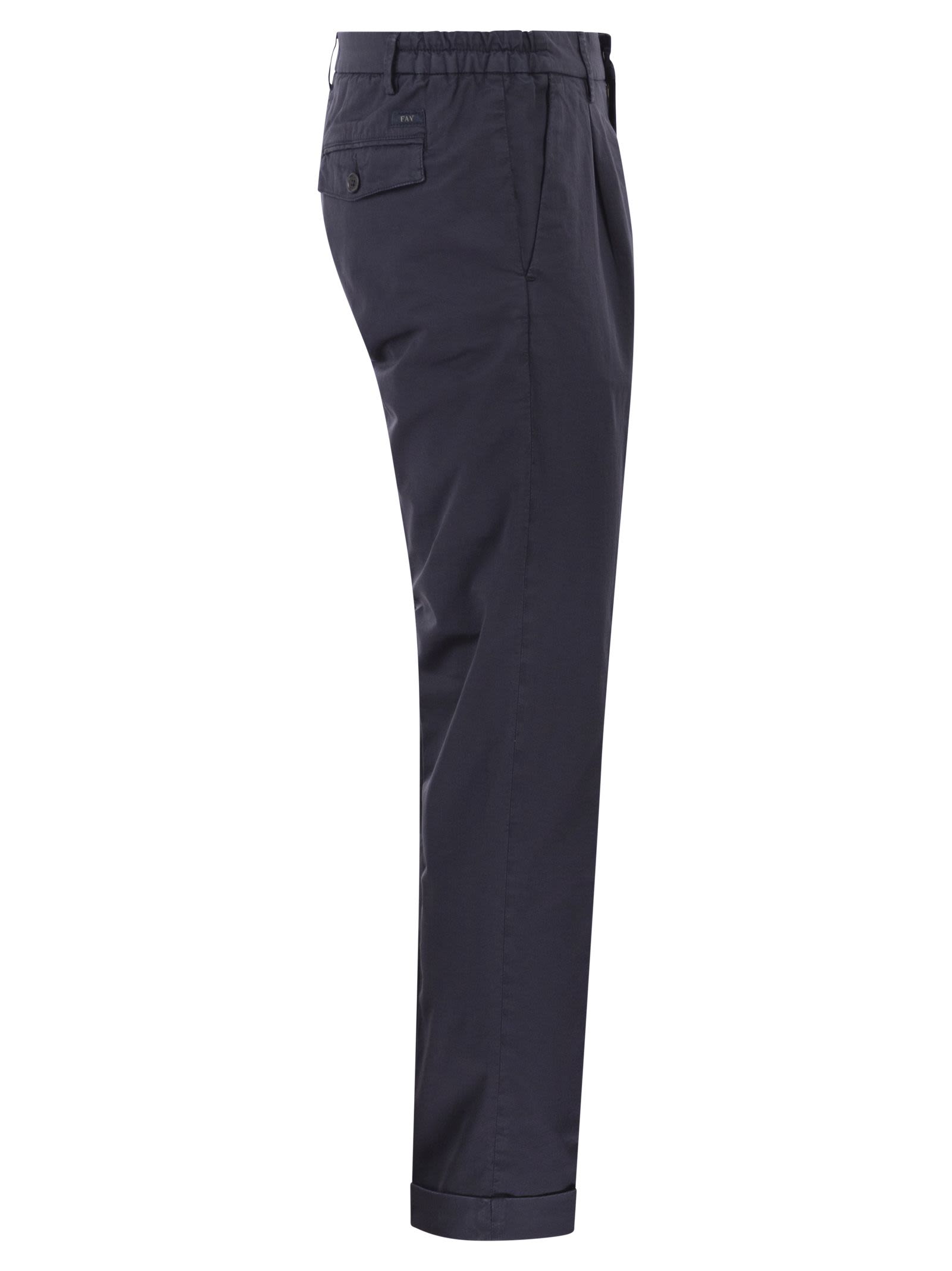 Fay Men Slim Fit Trousers In Stretch Gabardine FAY
