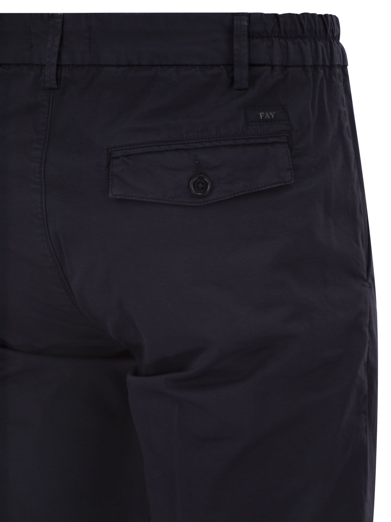 Fay Men Slim Fit Trousers In Stretch Gabardine FAY