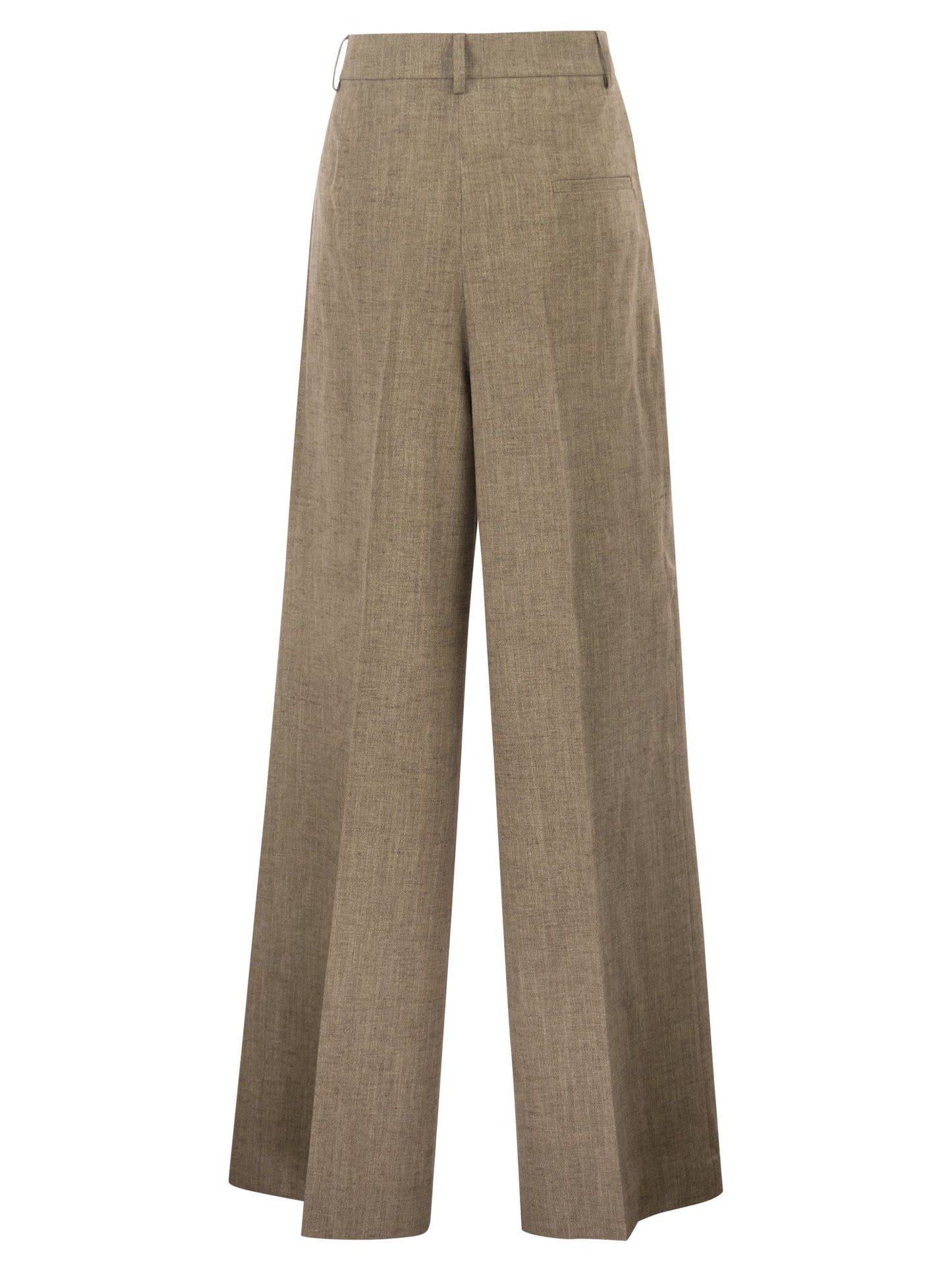 Fay Women Regular Fit Trousers In Micro-Check Cotton And Linen FAY