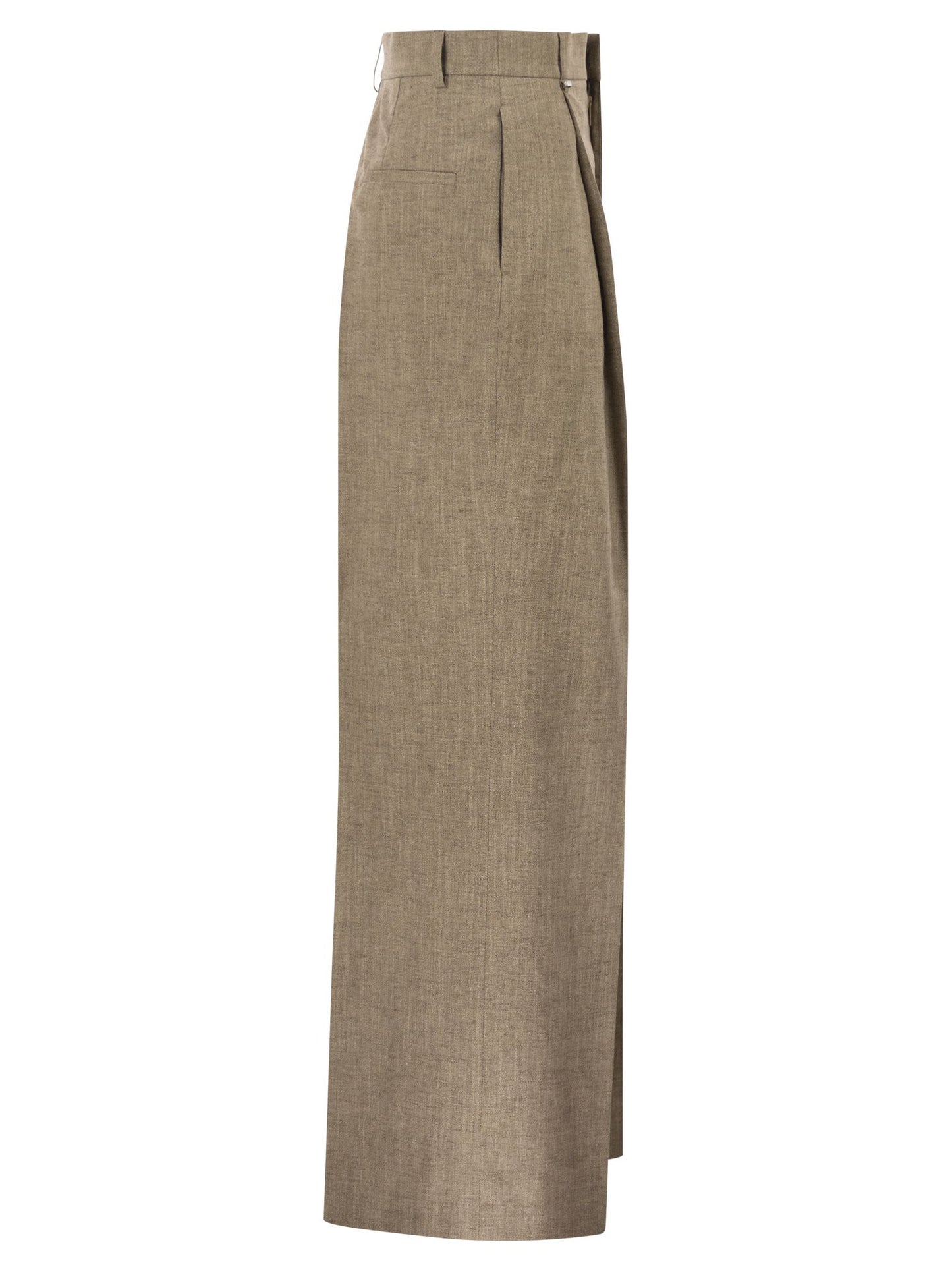 Fay Women Regular Fit Trousers In Micro-Check Cotton And Linen FAY