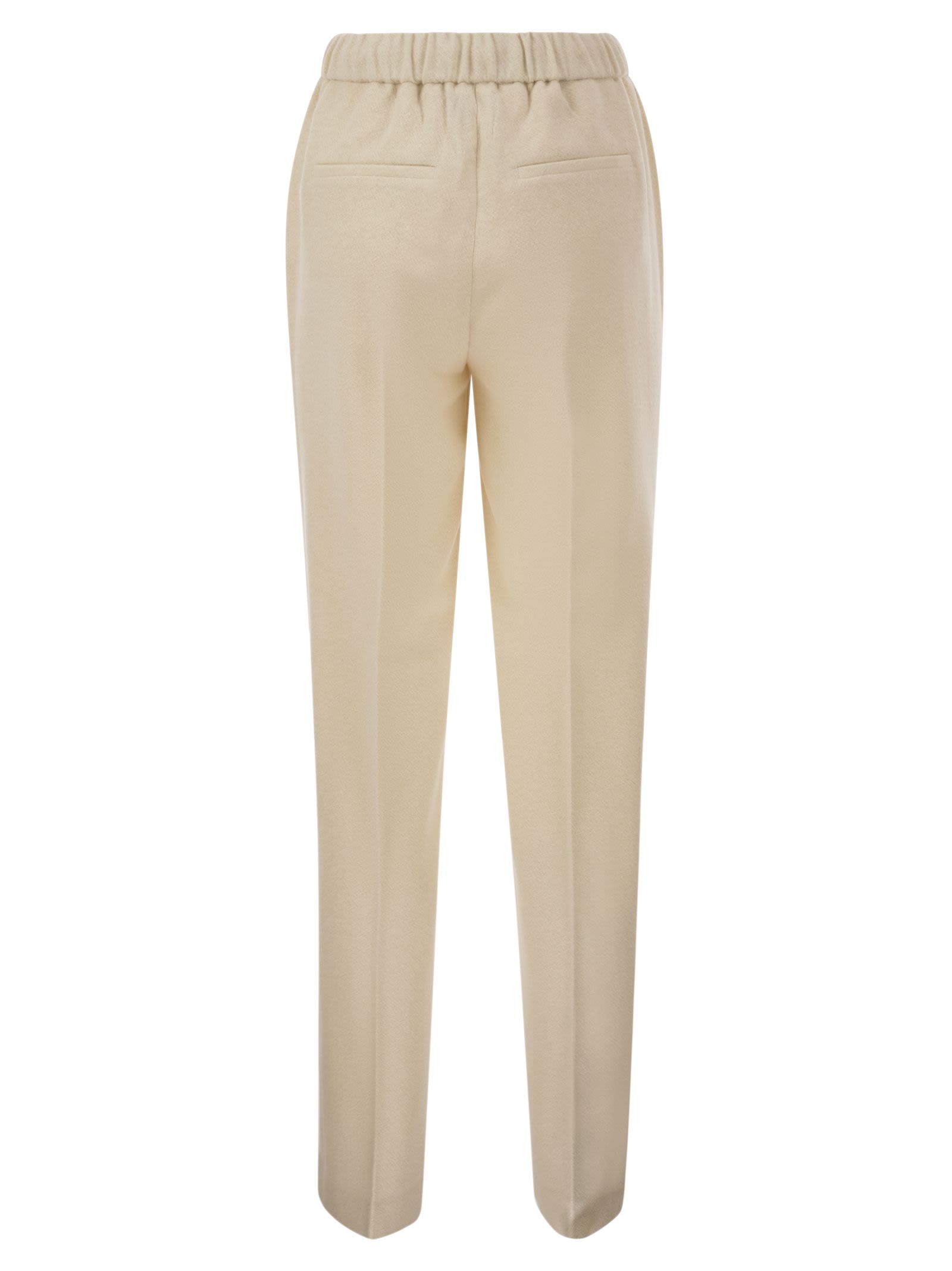 Peserico Women Tailored Virgin Wool, Cashmere And Metallic Fibre Jogger Trousers PESERICO