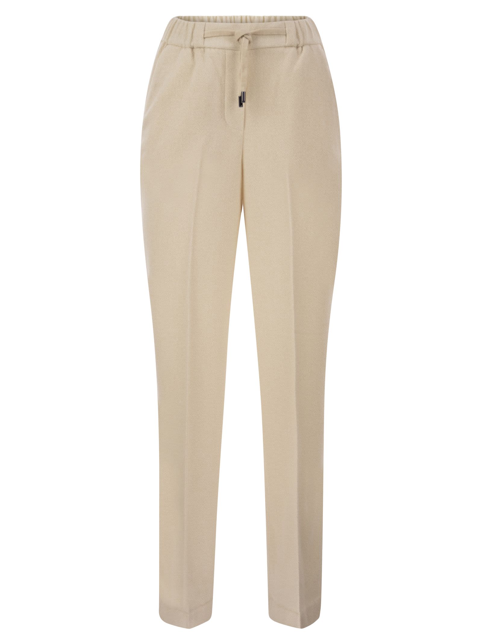 Peserico Women Tailored Virgin Wool, Cashmere And Metallic Fibre Jogger Trousers PESERICO
