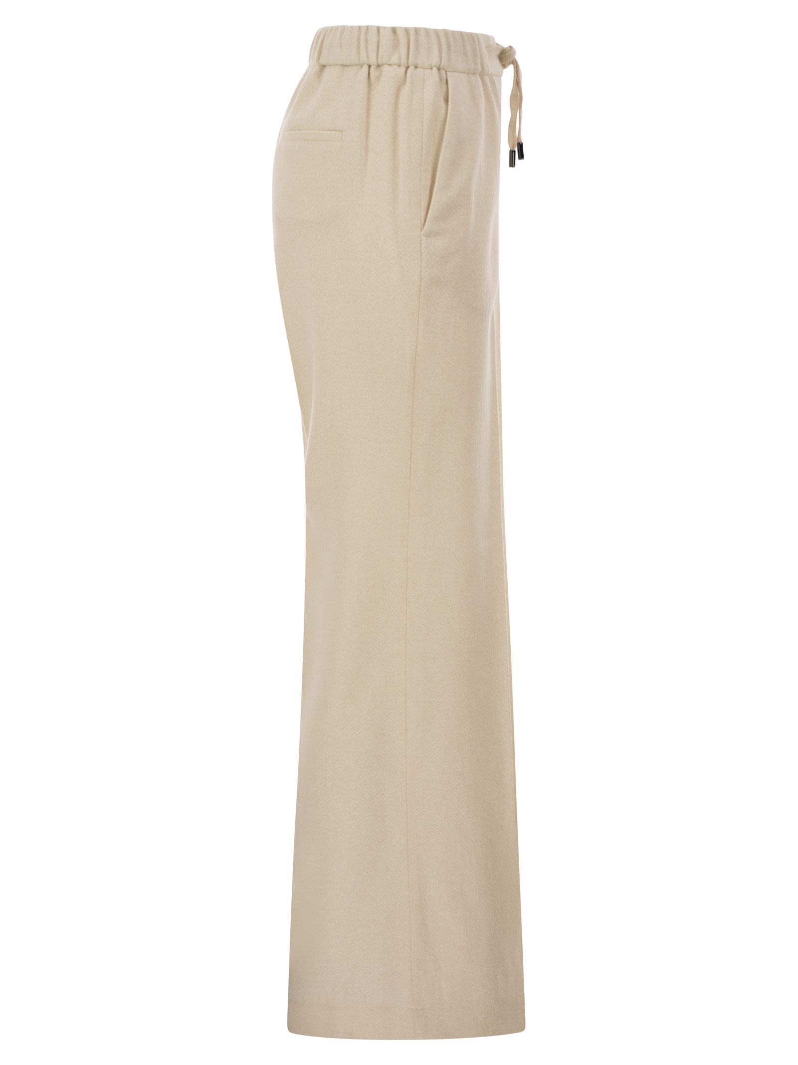 Peserico Women Tailored Virgin Wool, Cashmere And Metallic Fibre Jogger Trousers PESERICO